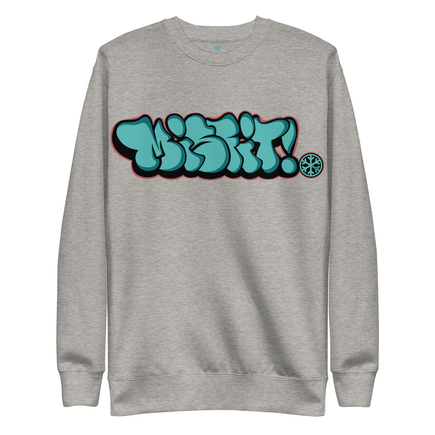 Gray-Misfit Graffiti Throwie Sweatshirt from B.Different Clothing, front view, graffiti-inspired streetwear t-shirt
