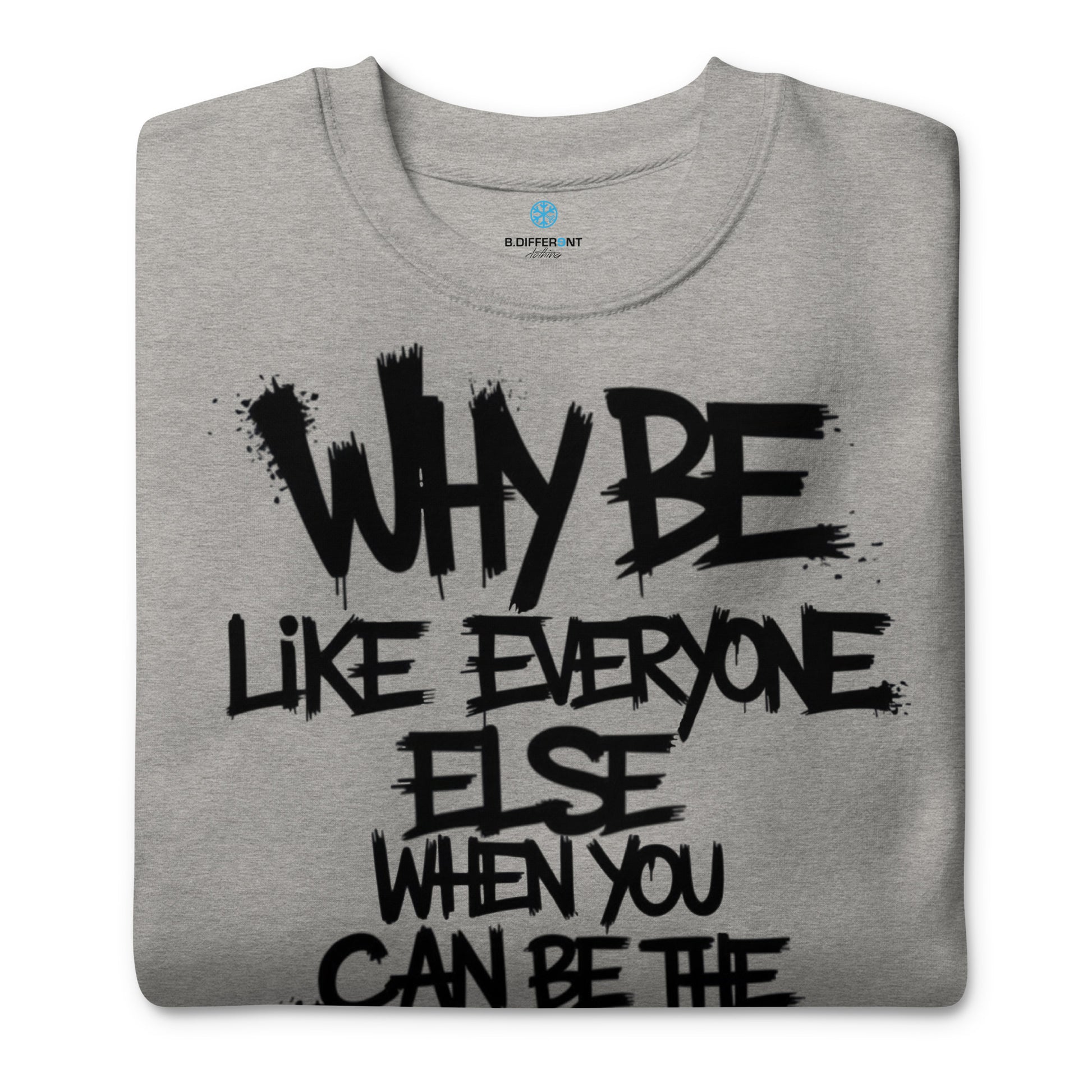 Gray-Chaos They Fear Graffiti Tag Sweatshirt from B.Different Clothing, folded, graffiti-inspired streetwear