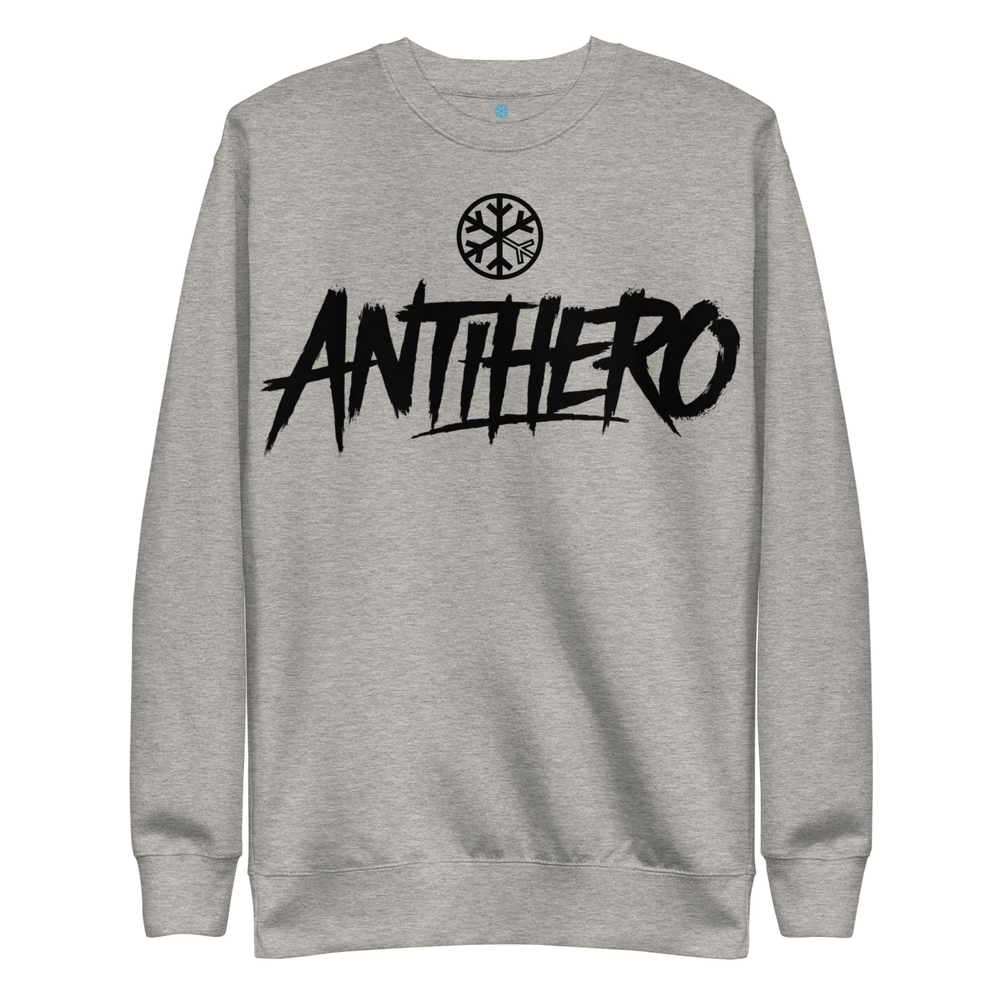 Gray-Antihero Graffiti Tag Sweatshirt from B.Different Clothing, front view, graffiti-inspired streetwear