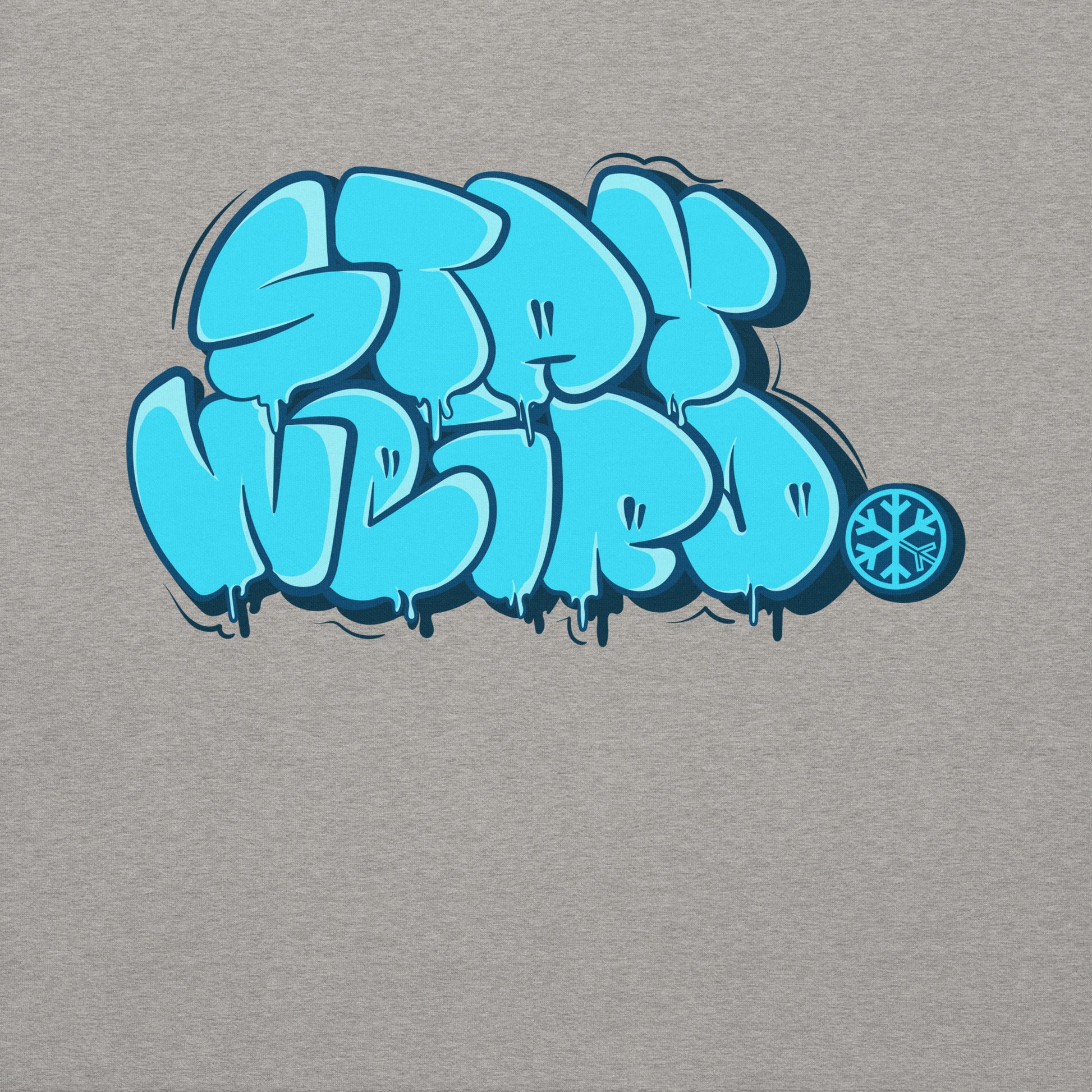 Gray-Stay Weird Graffiti Throw-up Sweatshirt from B.Different Clothing, graphic, graffiti-inspired streetwear
