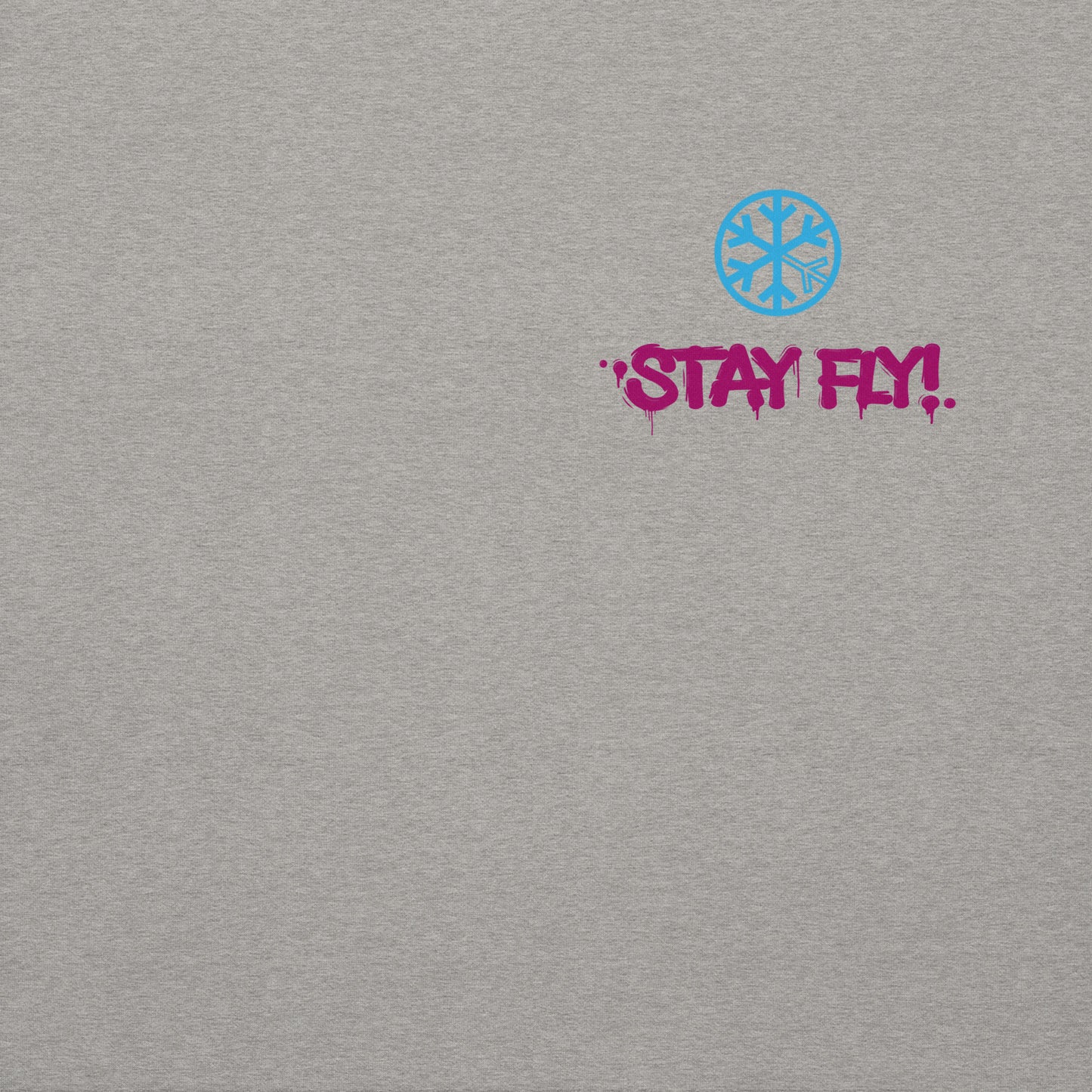 Gray-Stay Fly Graffiti Character Sweatshirt from B.Different Clothing, front graphic, graffiti-inspired streetwear