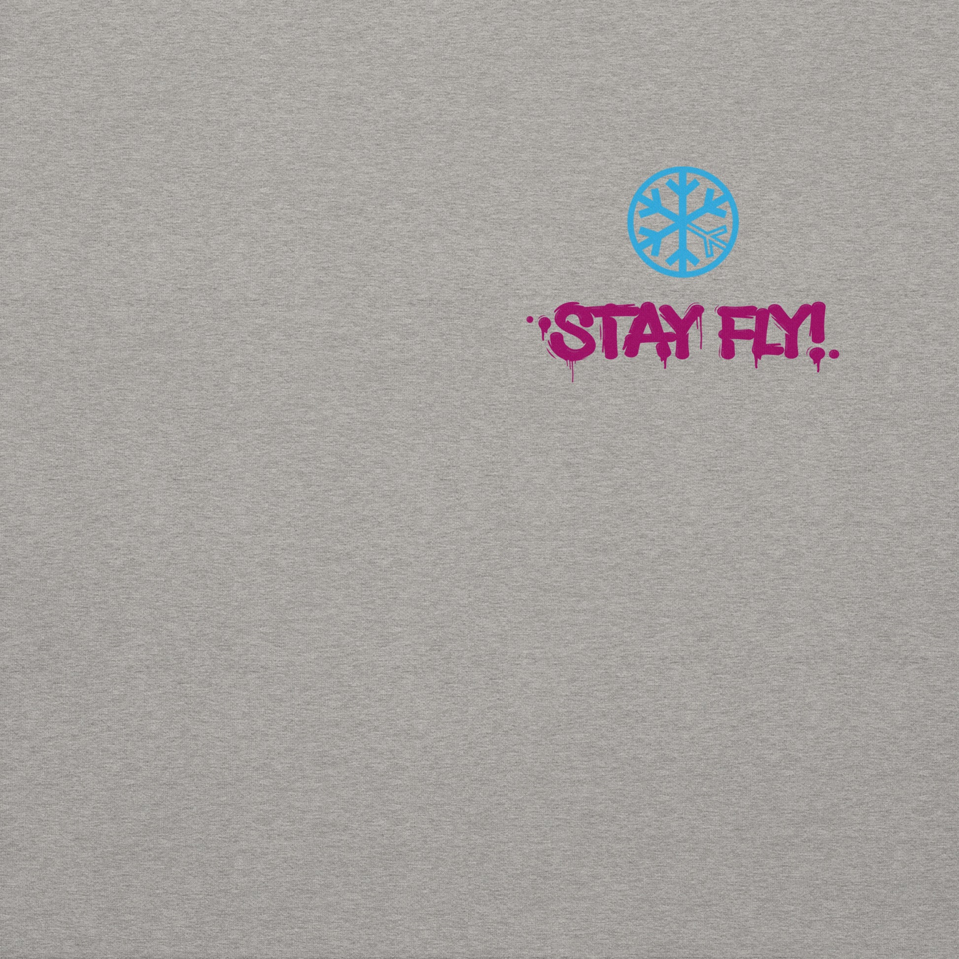 Gray-Stay Fly Graffiti Character Sweatshirt from B.Different Clothing, front graphic, graffiti-inspired streetwear