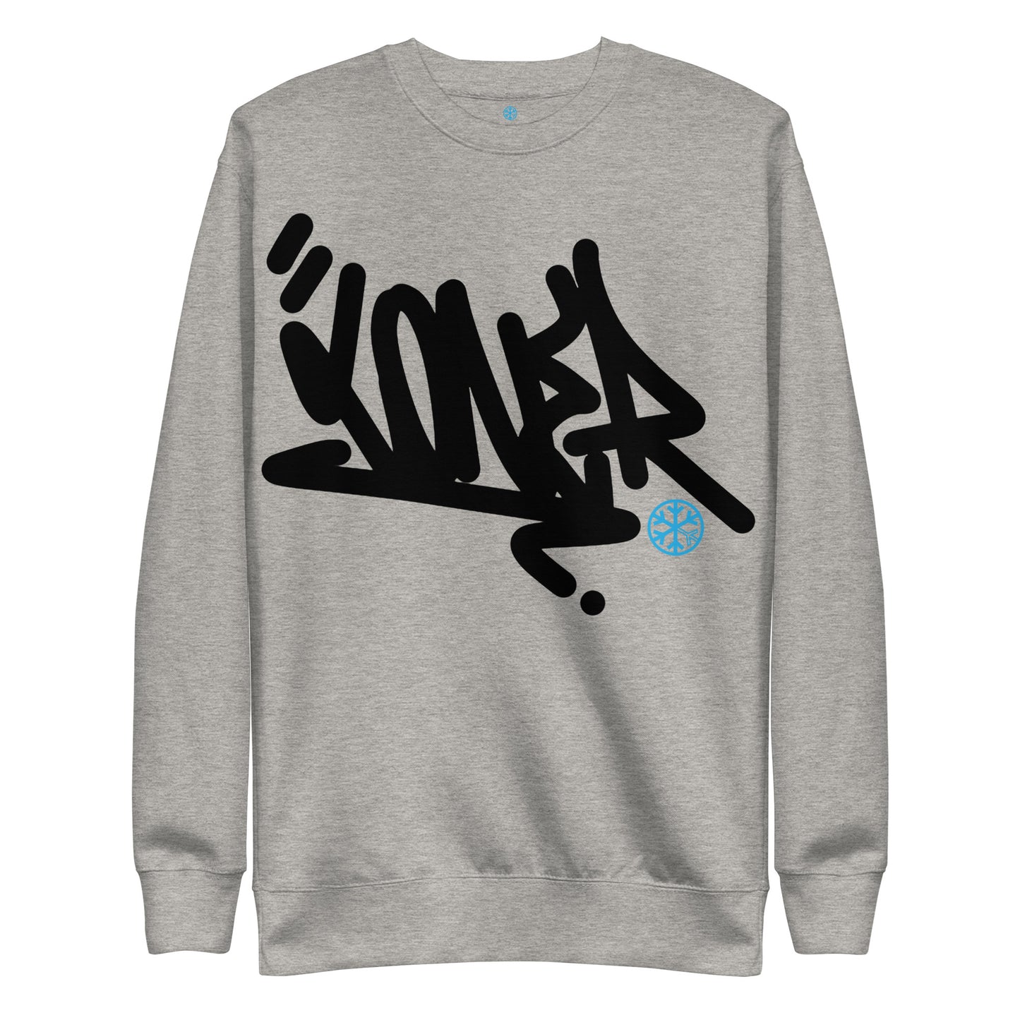 Gray-Loner Graffiti Tag Sweatshirt from B.Different Clothing, front view, graffiti-inspired streetwear