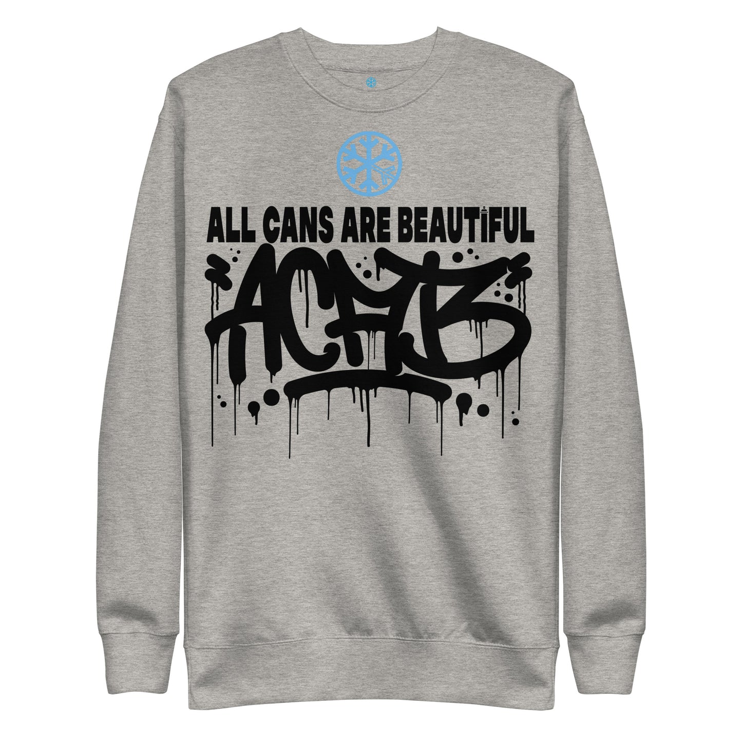 Gray-Acab Graffiti Tag Sweatshirt from B.Different Clothing, front view, graffiti-inspired streetwear