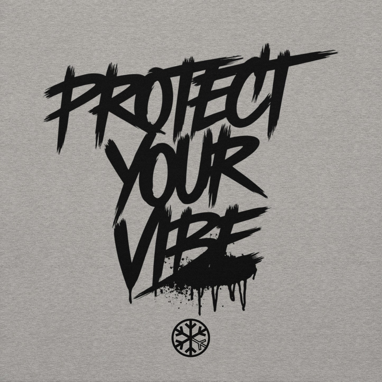 Gray-Protect Your Vibe Graffiti Tag Sweatshirt from B.Different Clothing, graphic, graffiti-inspired streetwear