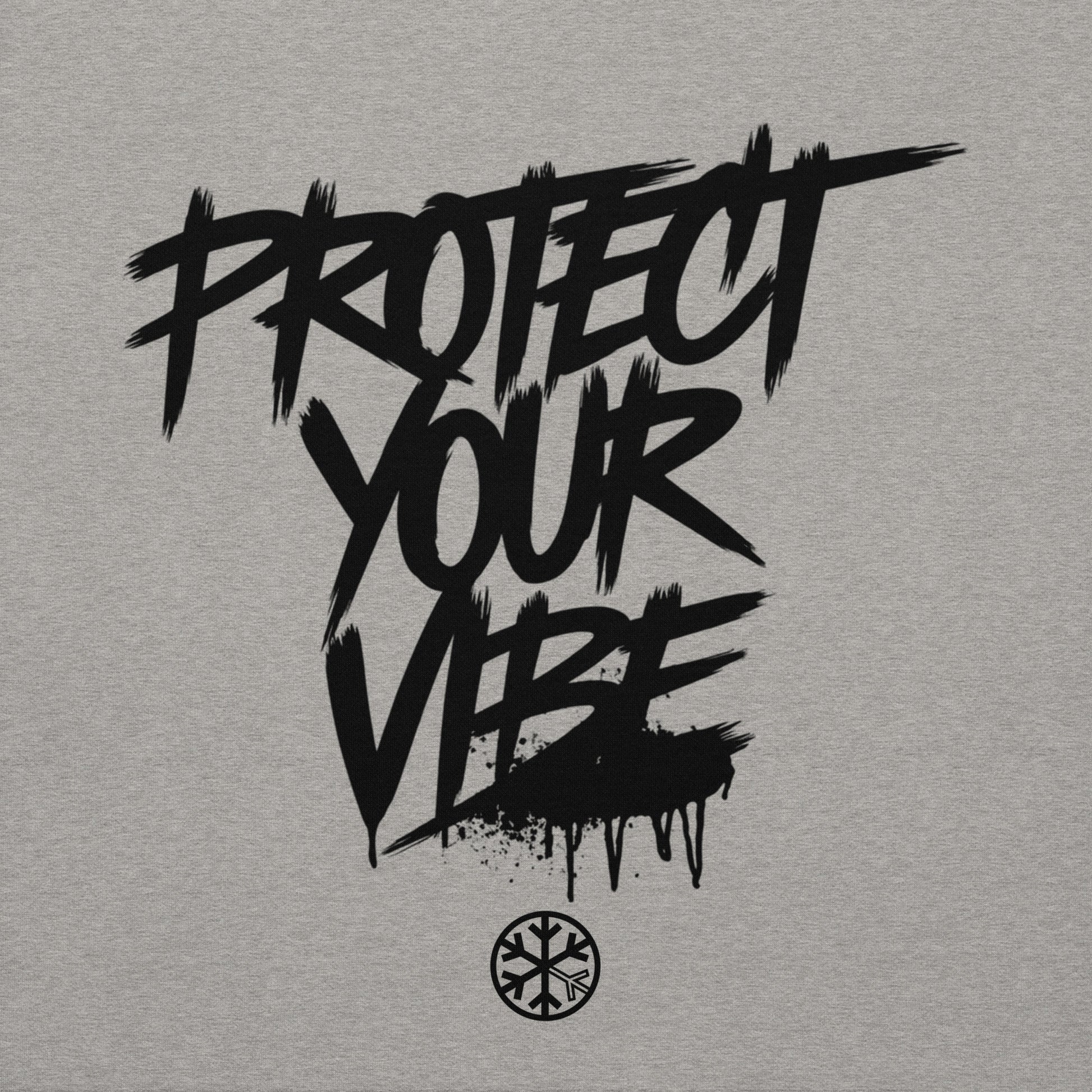 Gray-Protect Your Vibe Graffiti Tag Sweatshirt from B.Different Clothing, graphic, graffiti-inspired streetwear