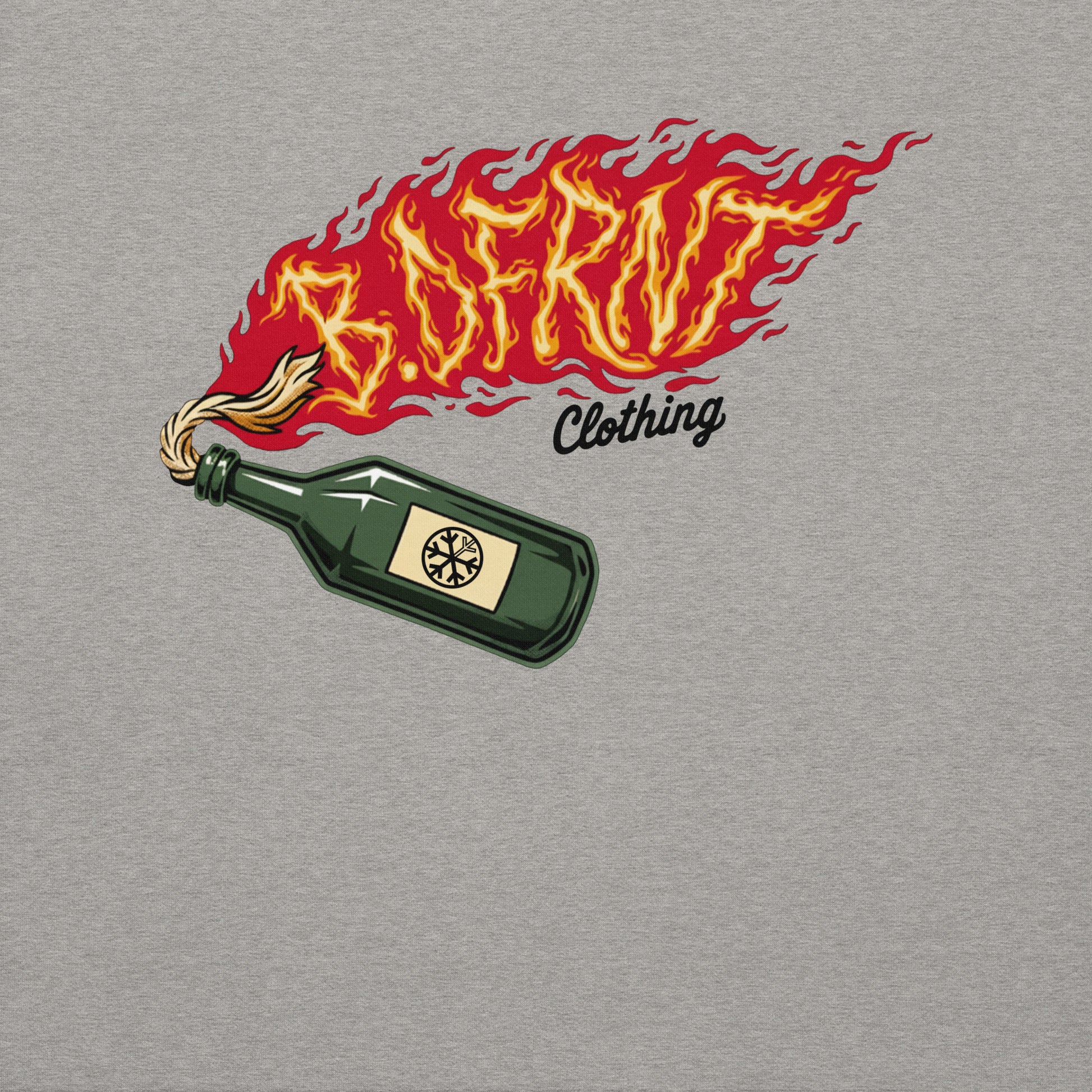 Gray-Molotov Graffiti Sweatshirt from B.Different Clothing, graphic, graffiti-inspired streetwear