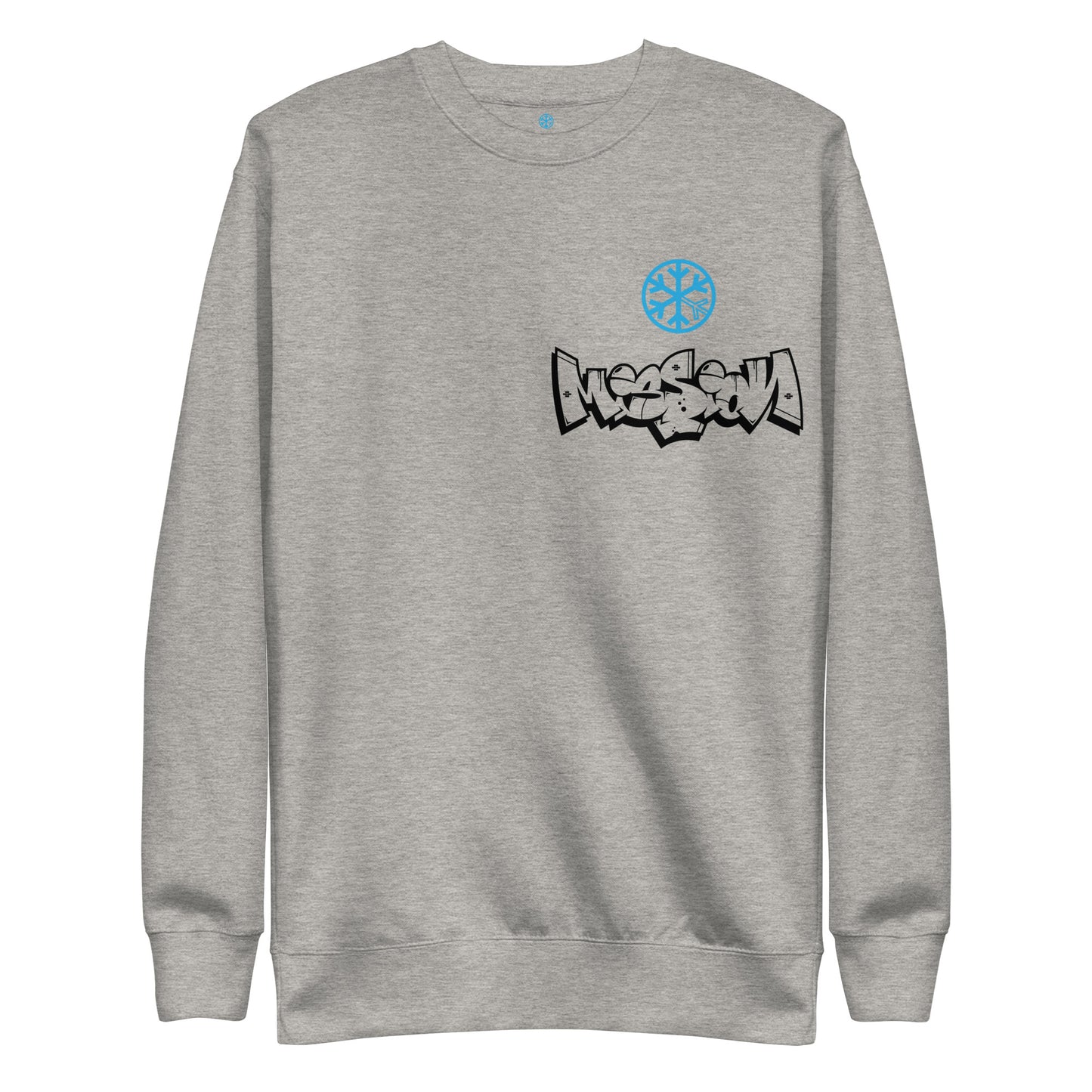 Gray-Mission Graffiti Character Sweatshirt from B.Different Clothing, front view, graffiti-inspired streetwear