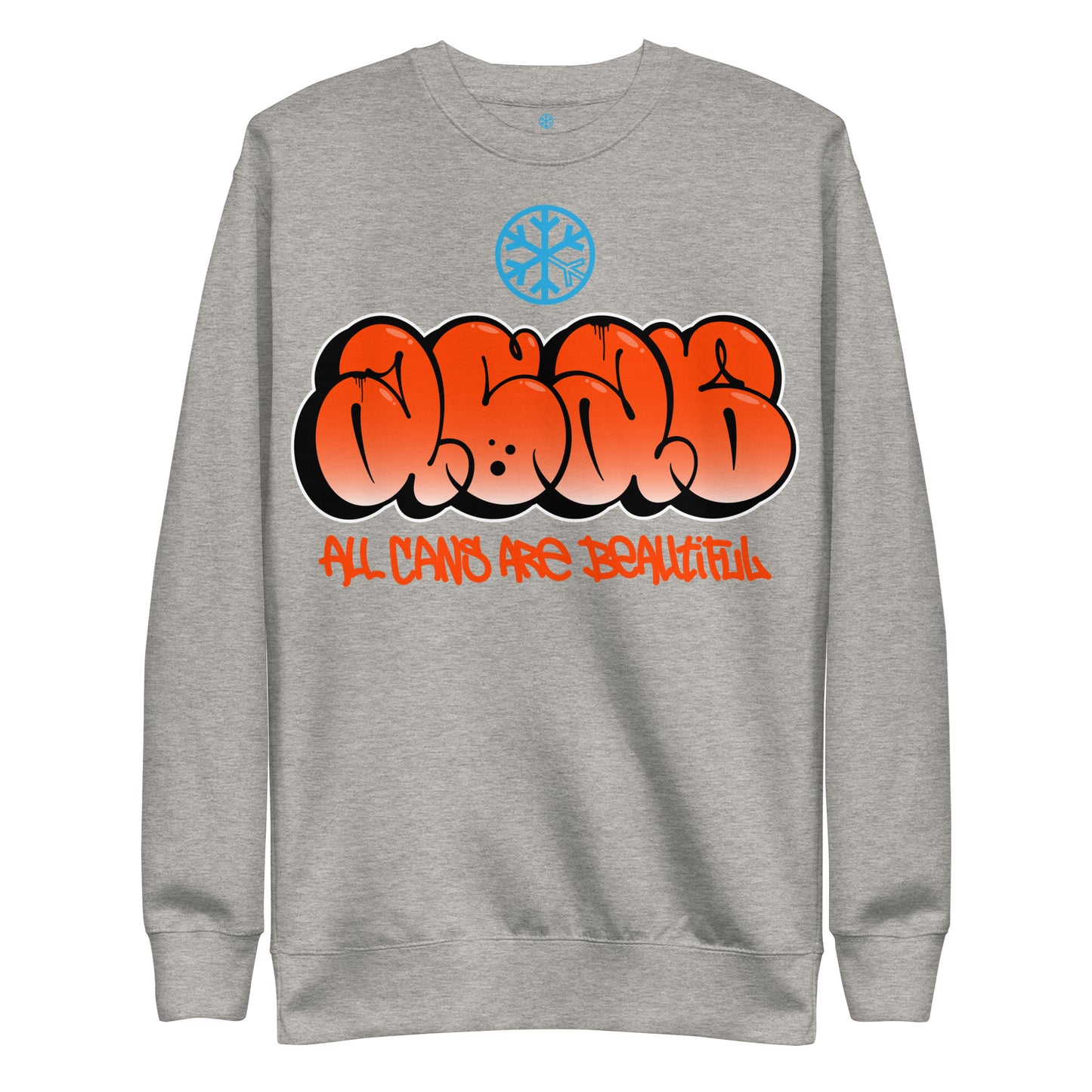 Gray-ACAB Graffiti Throw-up Sweatshirt from B.Different Clothing, front view, graffiti-inspired streetwear