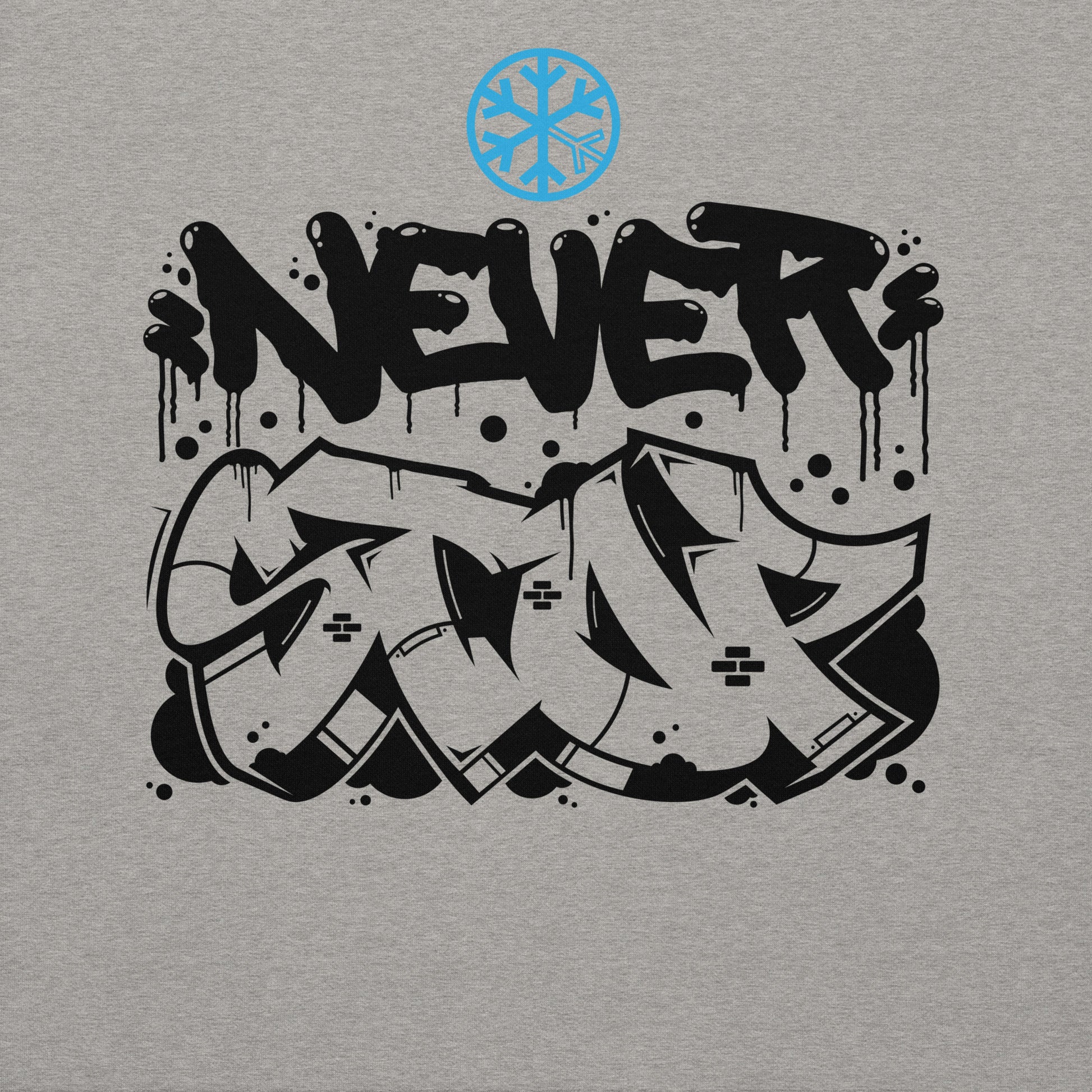 Gray-Never Stop Graffiti Piece Sweatshirt from B.Different Clothing, graphic, graffiti-inspired streetwear