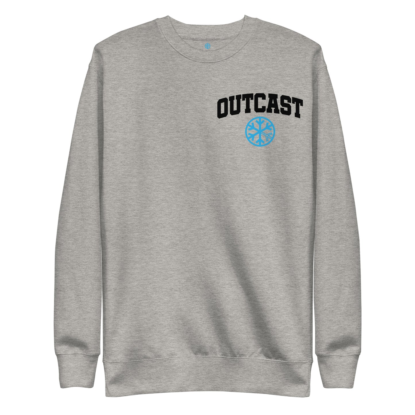 Gray-Outcast Graffiti Character Sweatshirt from B.Different Clothing, front view, graffiti-inspired streetwear