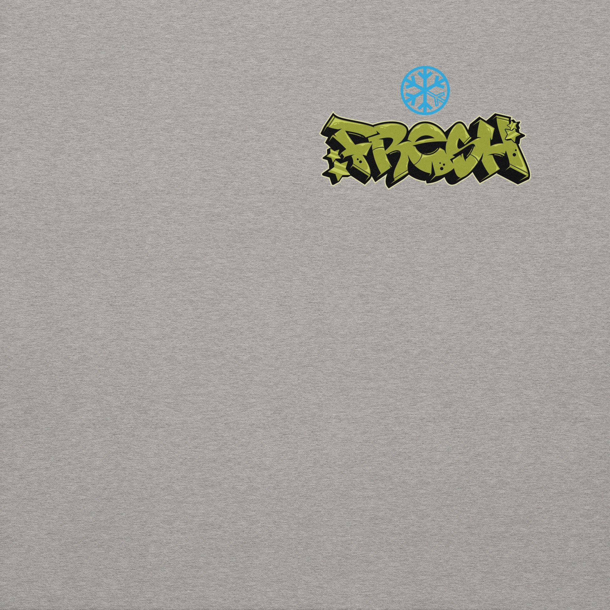 Gray-Fresh Graffiti Character Sweatshirt from B.Different Clothing, front graphic, graffiti-inspired streetwear