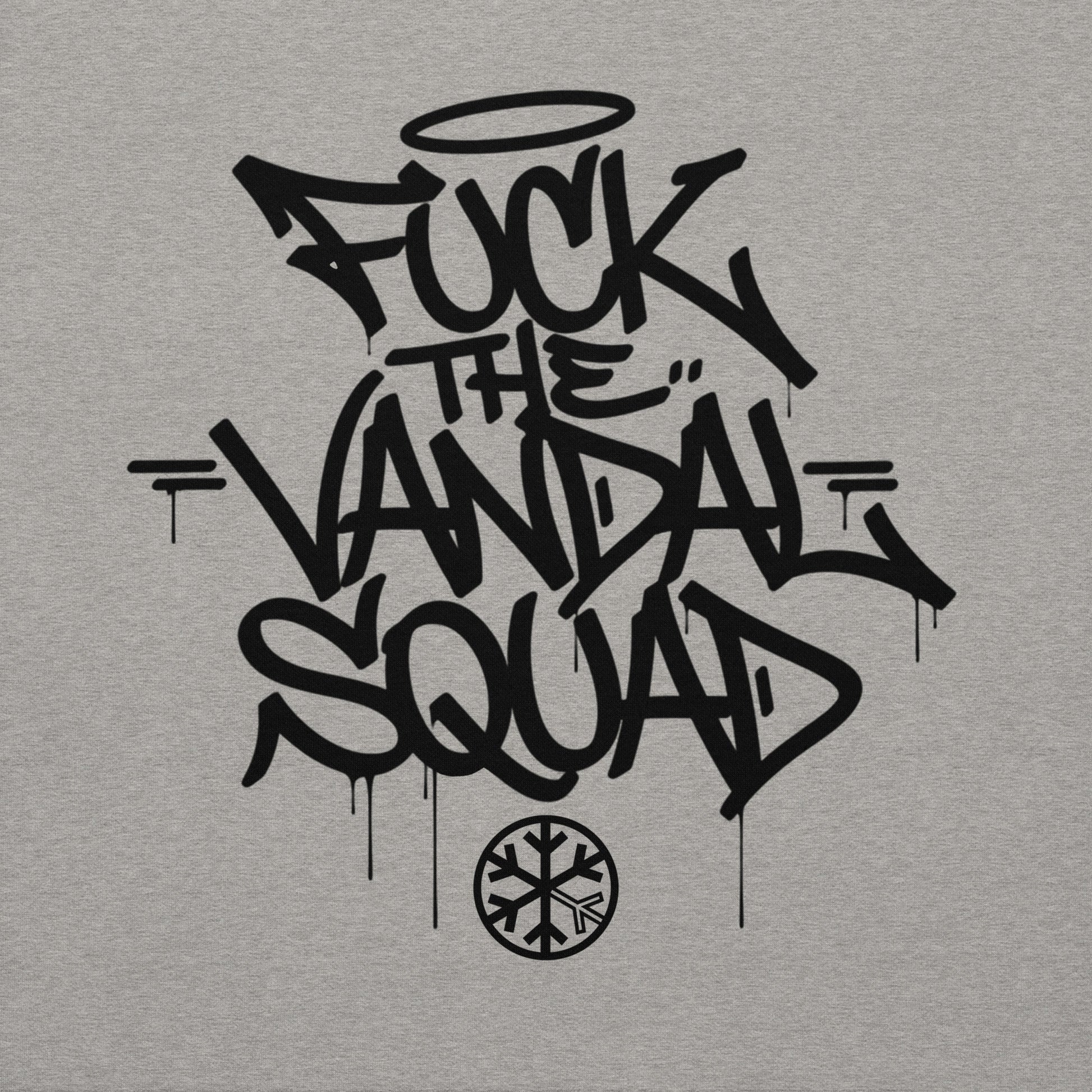 Gray-Fuck The Vandal Squad Graffiti Sweatshirt from B.Different Clothing, graphic, graffiti-inspired streetwear