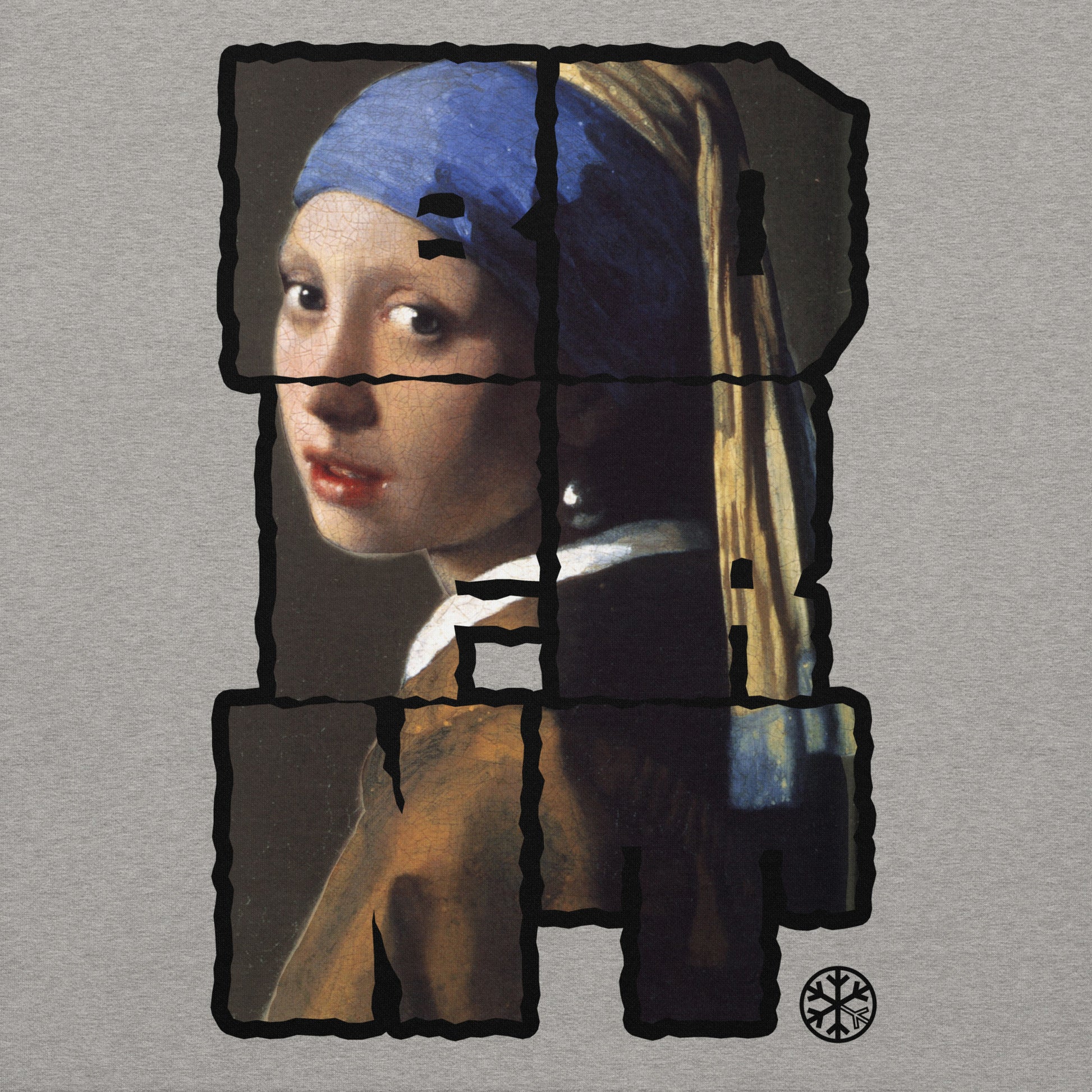 Gray-BDFRNT Throwie x Girl With Pearl Earring Graffiti Sweatshirt from B.Different Clothing, graphic, graffiti-inspired streetwear