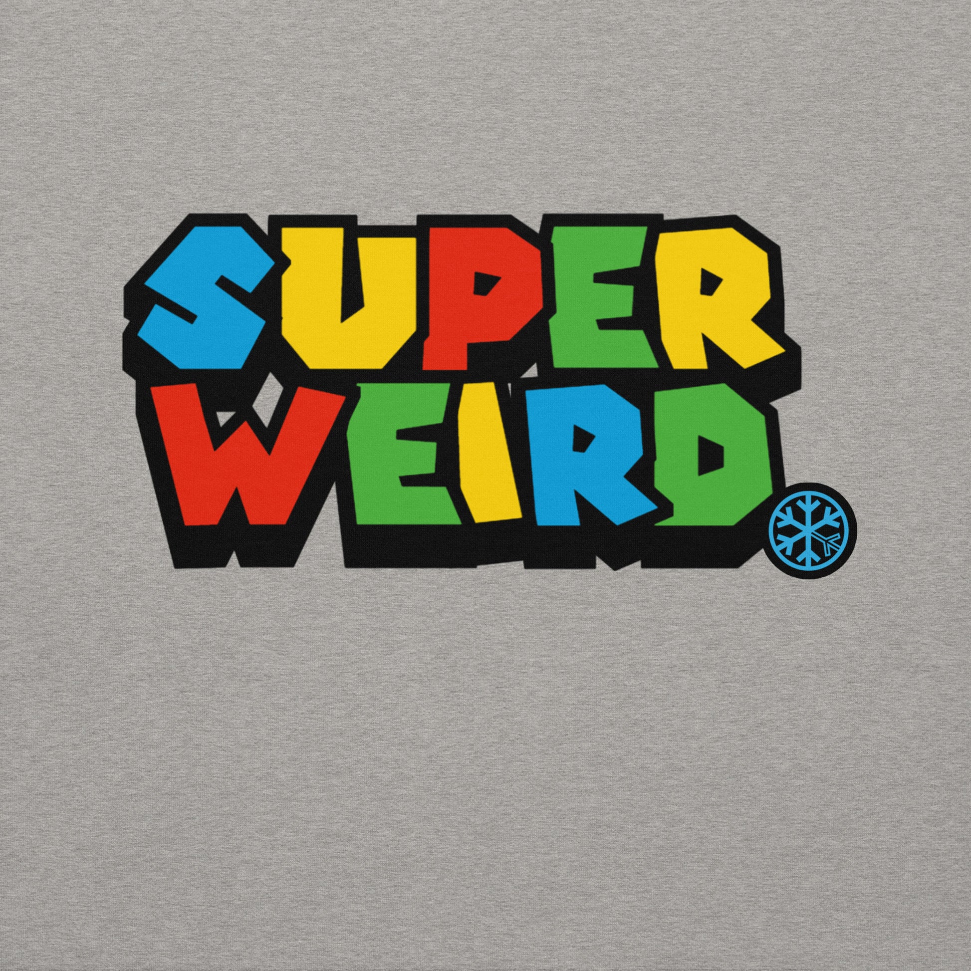 Carbon Grey-Super Weird Bros Sweatshirt from B.Different Clothing, front graphic, graffiti-inspired streetwear