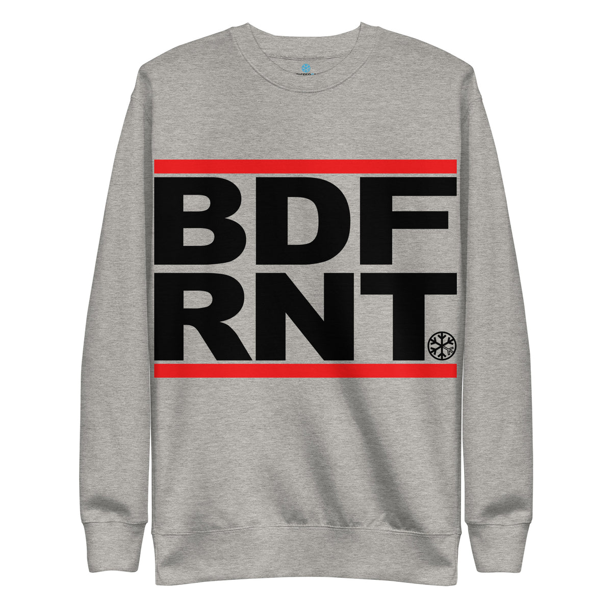 Carbon Grey-BDFRNT OG Logo Sweatshirt from B.Different Clothing, front view, graffiti-inspired streetwear