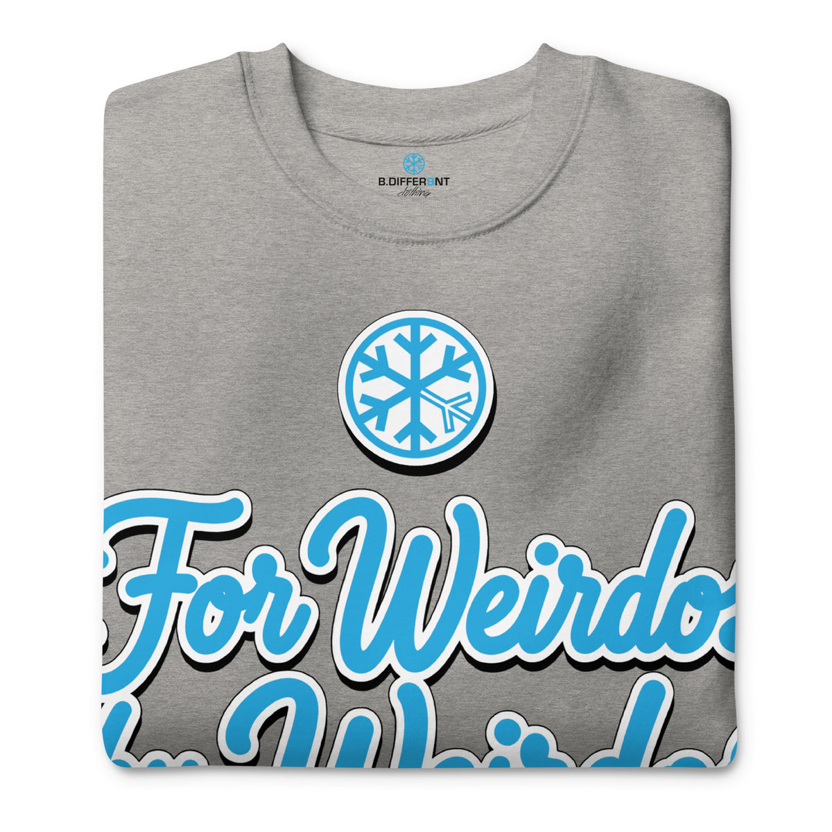 Carbon Grey-For Weirdos by Weirdos Sweatshirt from B.Different Clothing, folded, graffiti-inspired streetwear