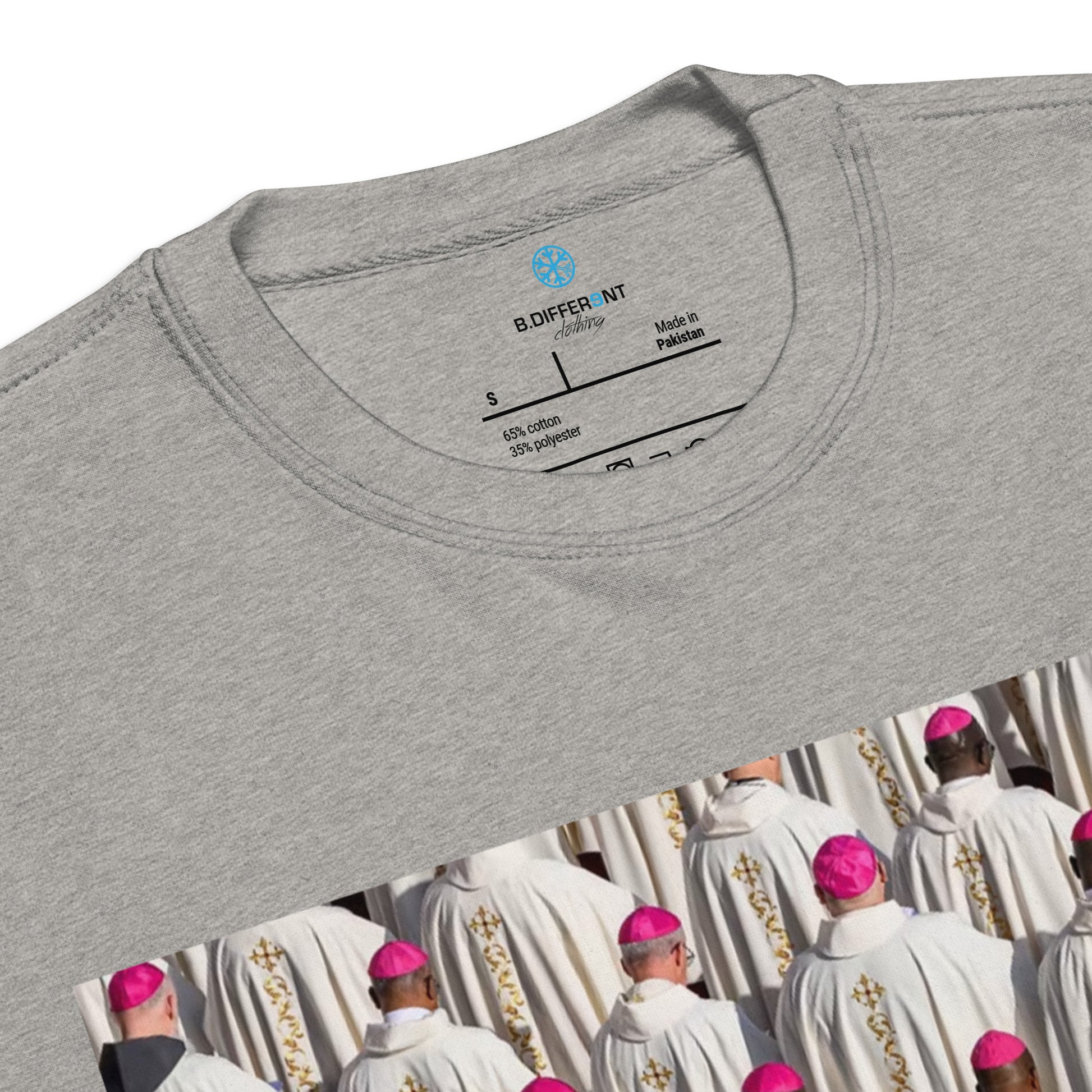 Gray-Vatican Crooks Sweatshirt from B.Different Clothing, collar, graffiti-inspired streetwear