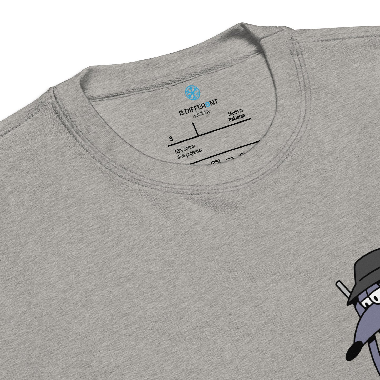 Gray-Bad Boy Graffiti Sweatshirt from B.Different Clothing, collar, graffiti-inspired streetwear