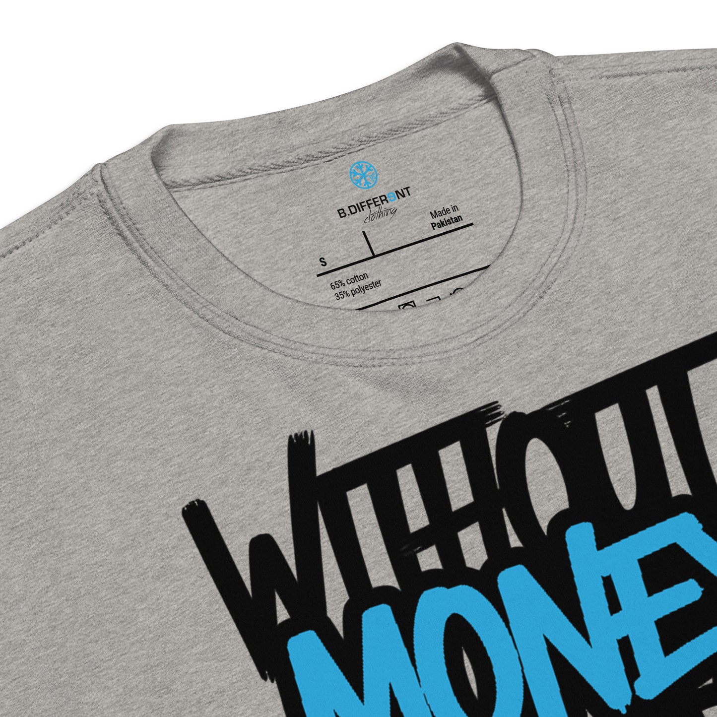 Gray-Without Dreams You Are Nothing Graffiti Sweatshirt from B.Different Clothing, collar, graffiti-inspired streetwear