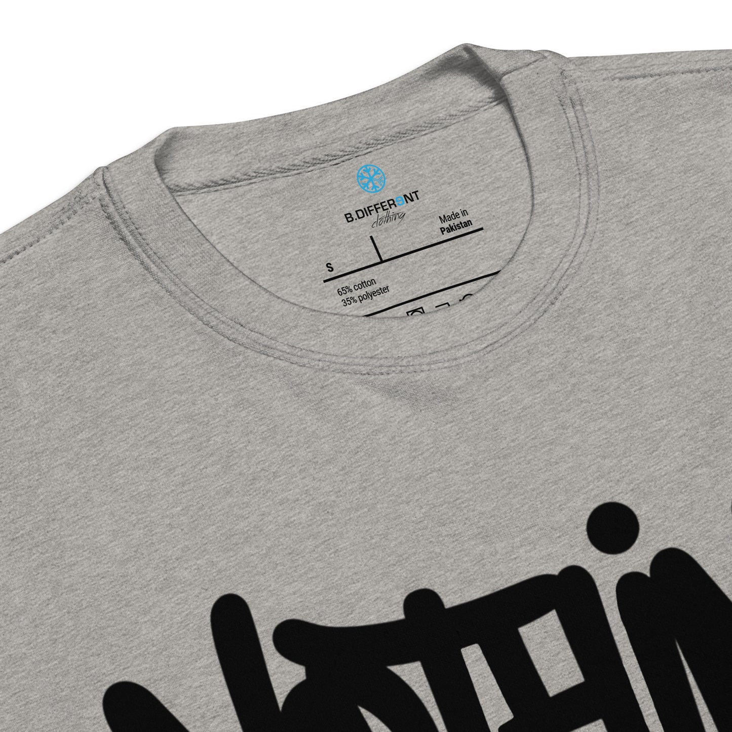 Gray-Nothing 2 Obey Graffiti Sweatshirt from B.Different Clothing, collar, graffiti-inspired streetwear