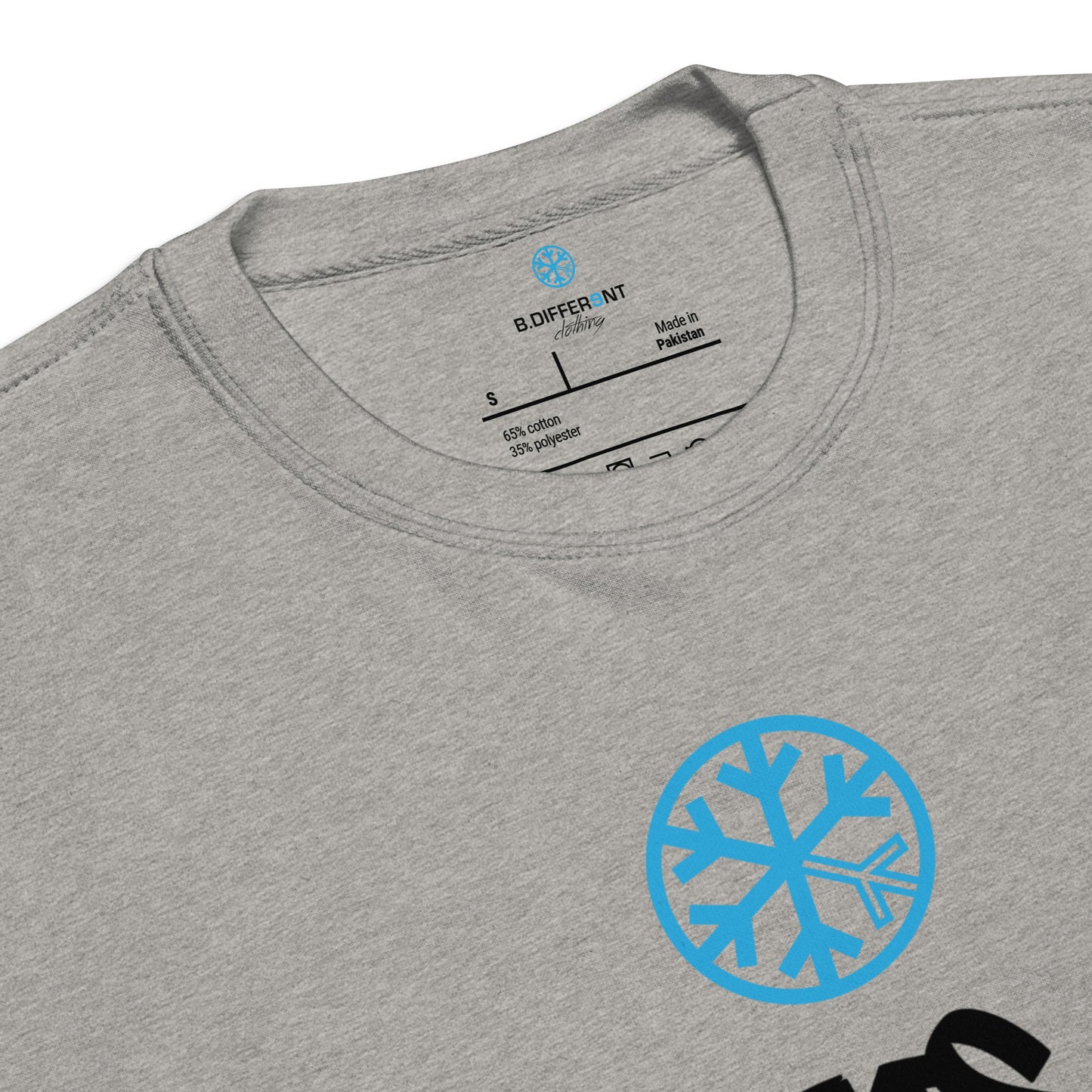 Gray-Groupthink Graffiti Sweatshirt from B.Different Clothing, collar, graffiti-inspired streetwear