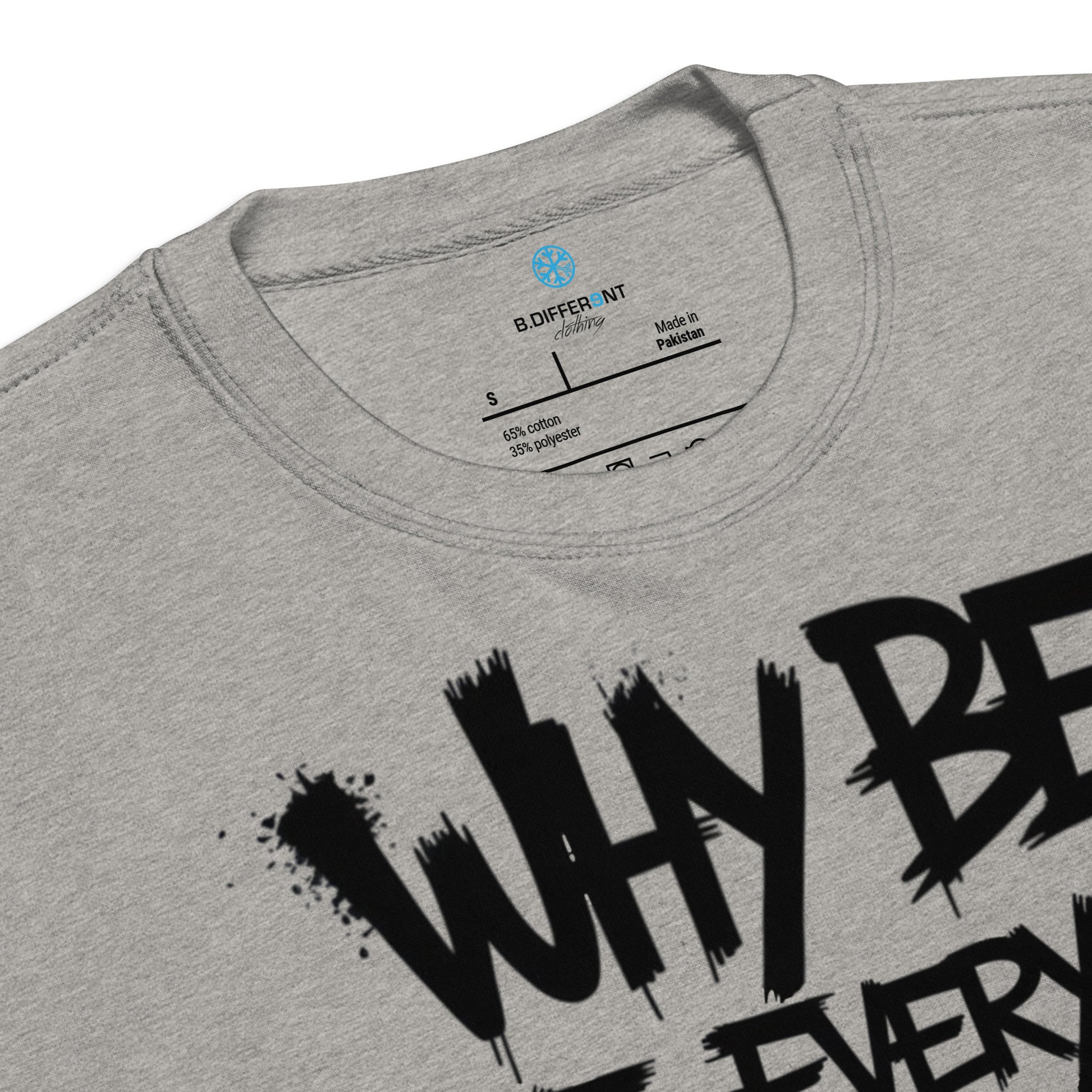 Gray-Chaos They Fear Graffiti Tag Sweatshirt from B.Different Clothing, collar, graffiti-inspired streetwear