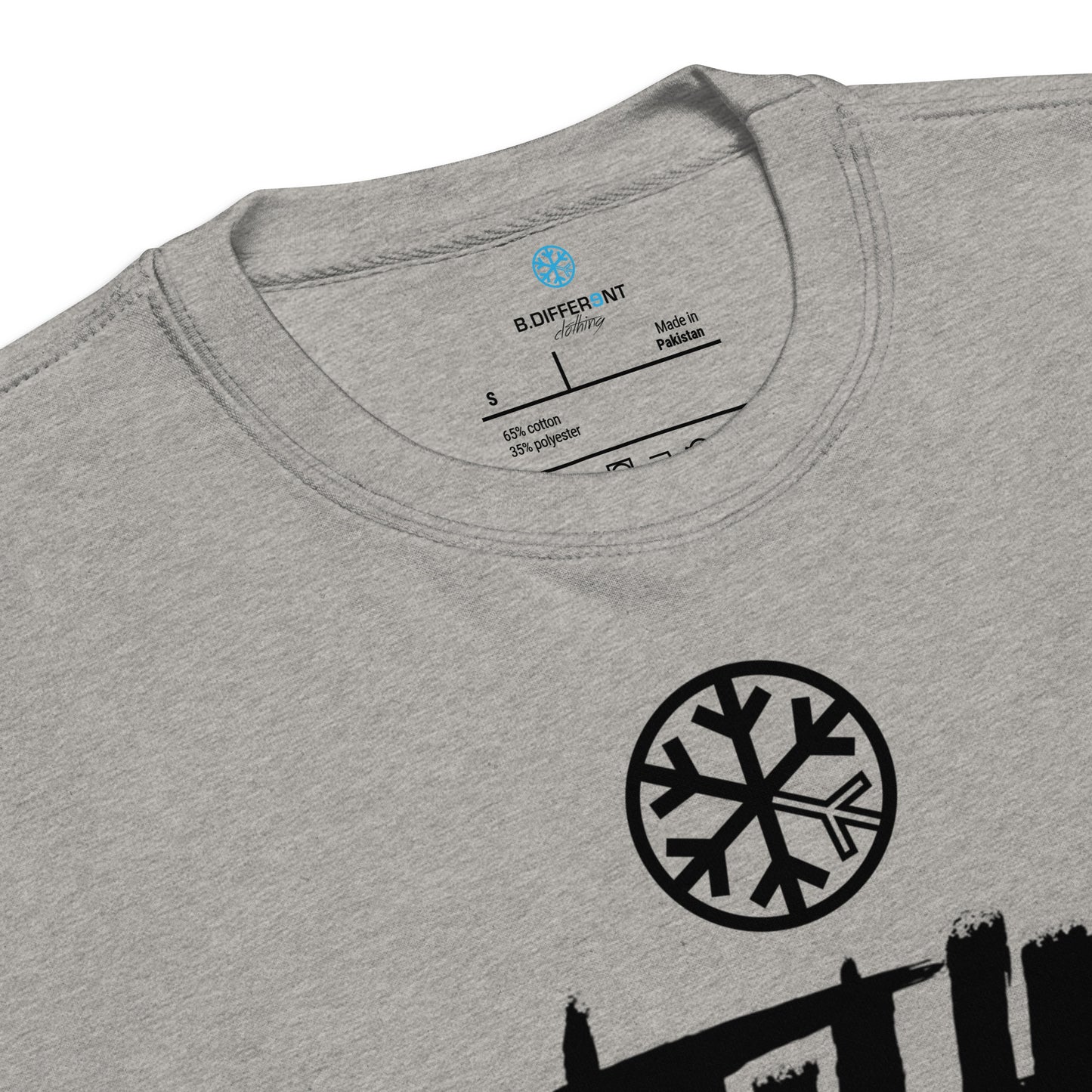 Gray-Antihero Graffiti Tag Sweatshirt from B.Different Clothing, collar, graffiti-inspired streetwear