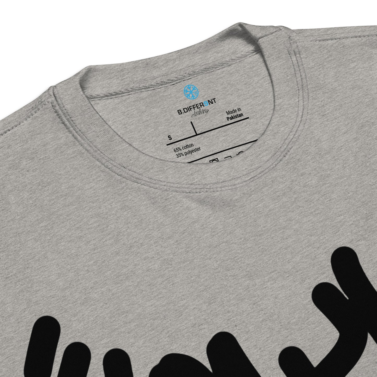 Gray-Loner Graffiti Tag Sweatshirt from B.Different Clothing, collar, graffiti-inspired streetwear