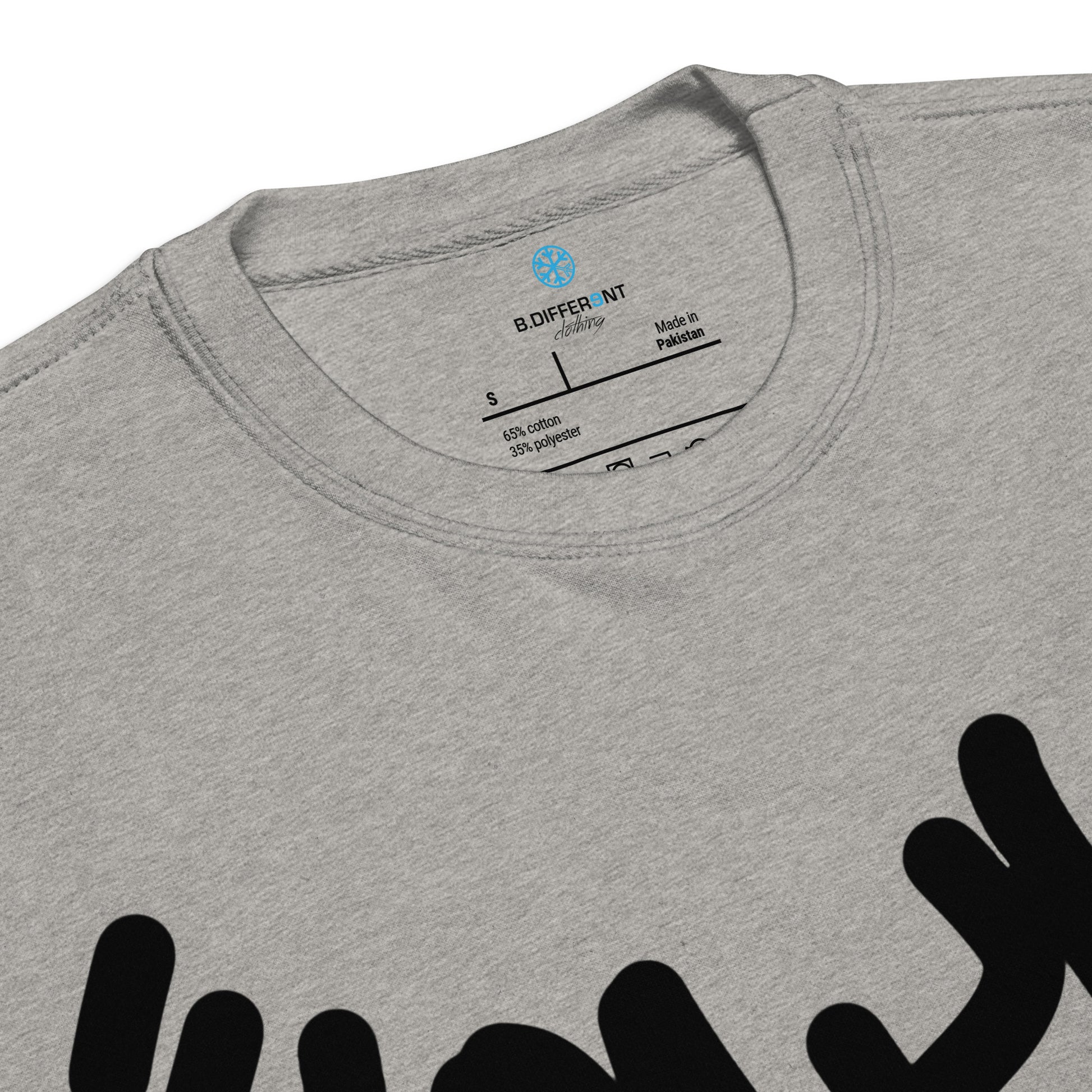 Gray-Loner Graffiti Tag Sweatshirt from B.Different Clothing, collar, graffiti-inspired streetwear