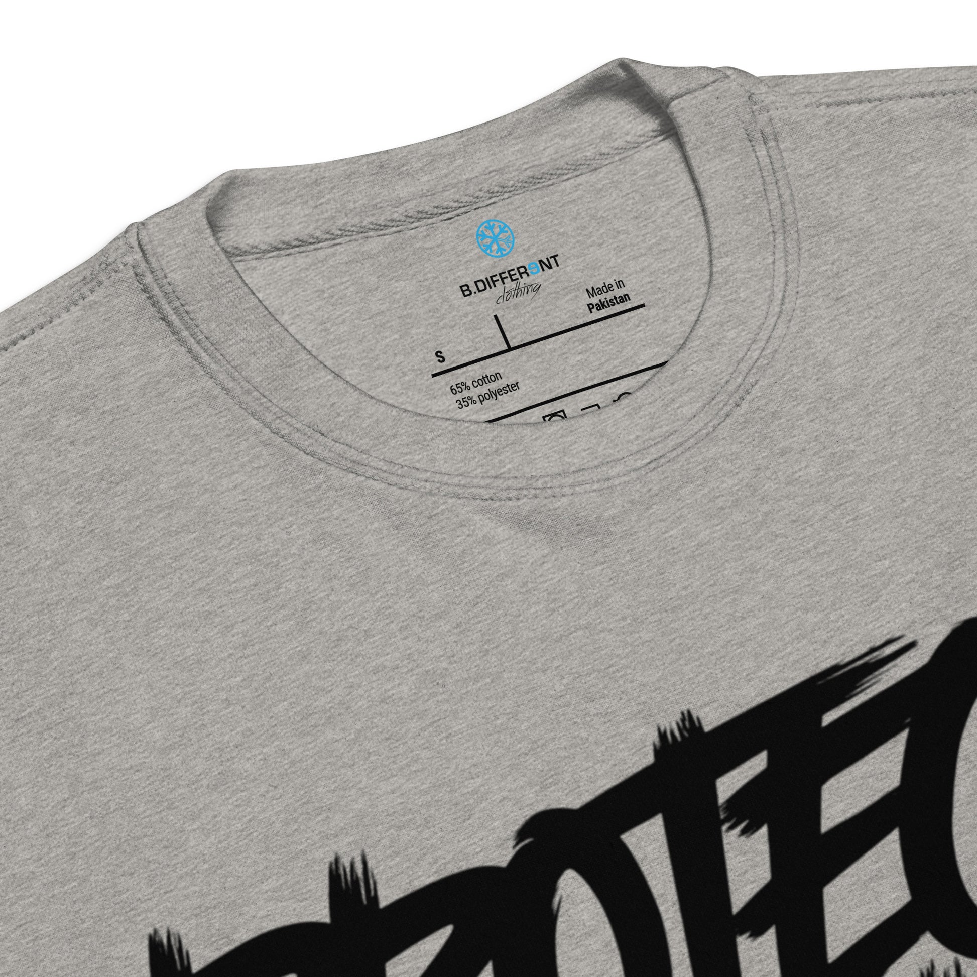 Gray-Protect Your Vibe Graffiti Tag Sweatshirt from B.Different Clothing, collar, graffiti-inspired streetwear