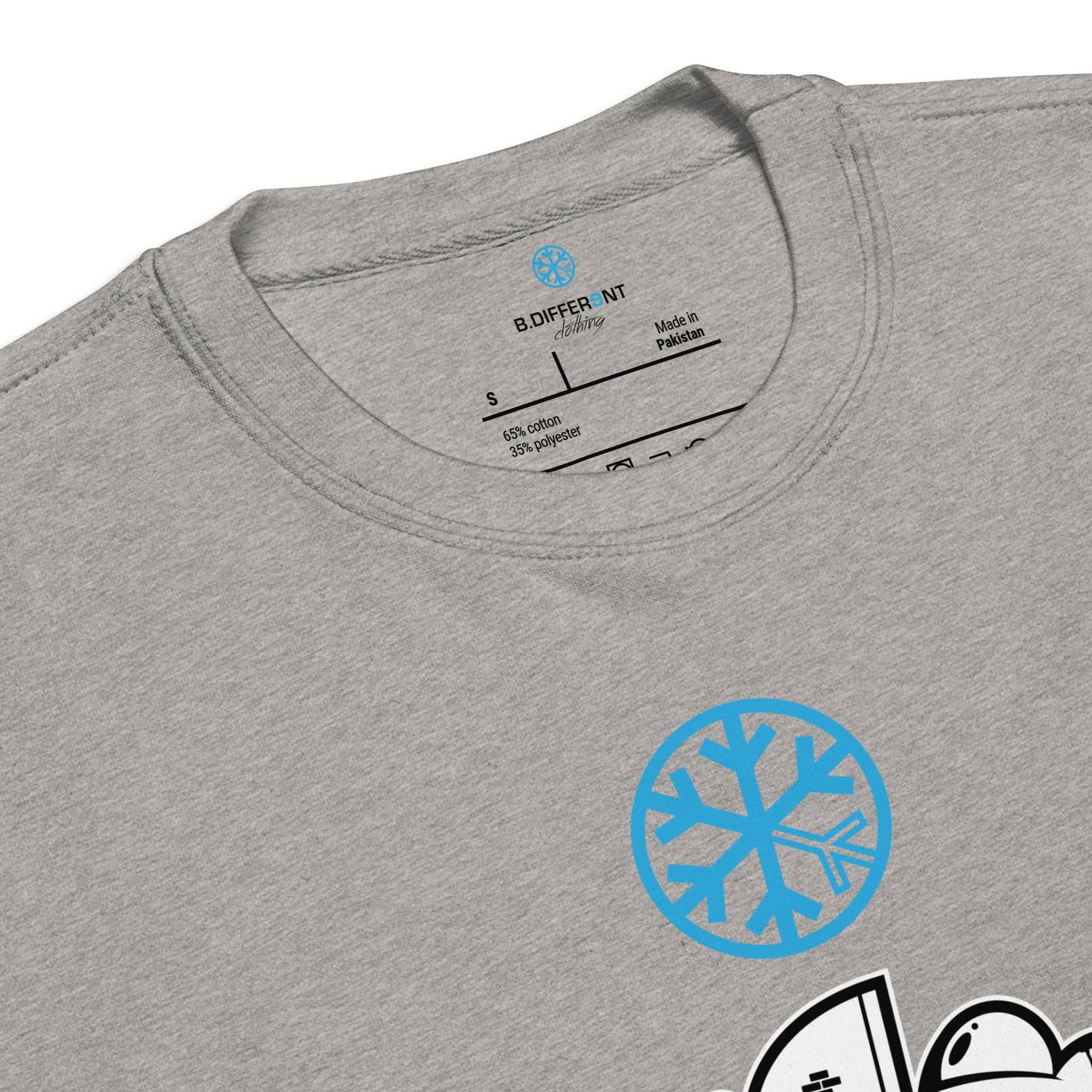 Gray-Mission Graffiti Piece Sweatshirt from B.Different Clothing, collar, graffiti-inspired streetwear