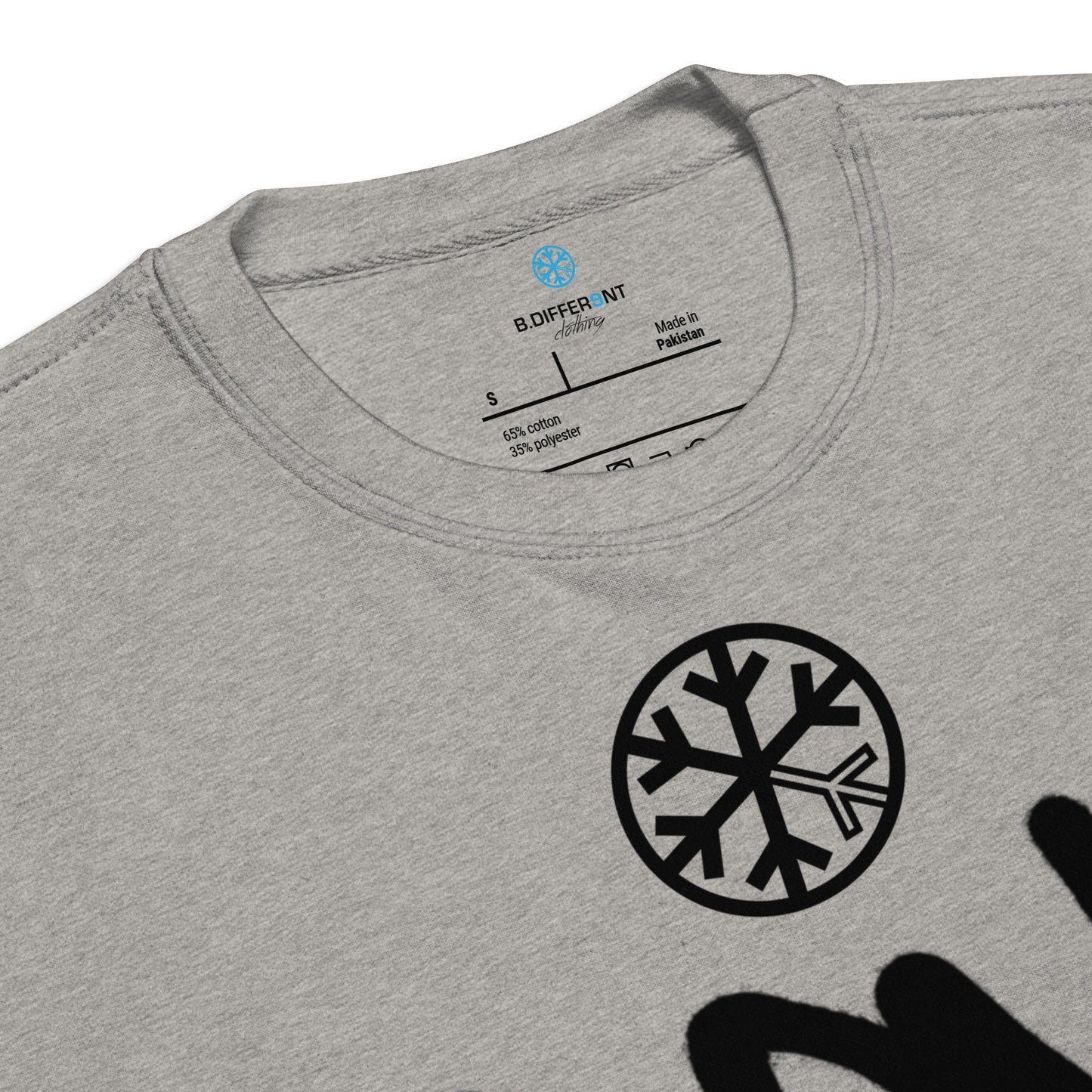 Gray-Loony Graffiti Tag Sweatshirt from B.Different Clothing, collar, graffiti-inspired streetwear