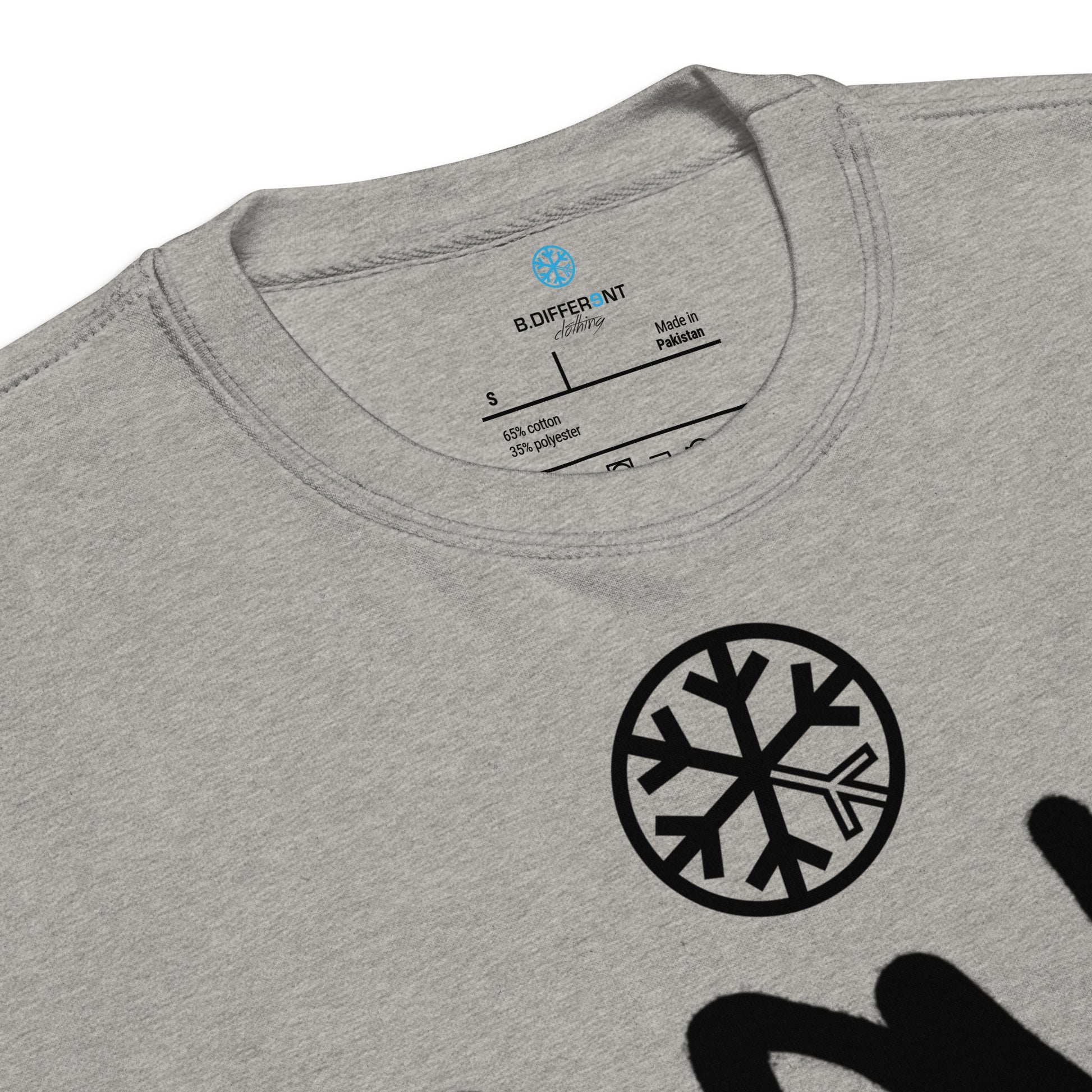 Gray-Loony Graffiti Tag Sweatshirt from B.Different Clothing, collar, graffiti-inspired streetwear