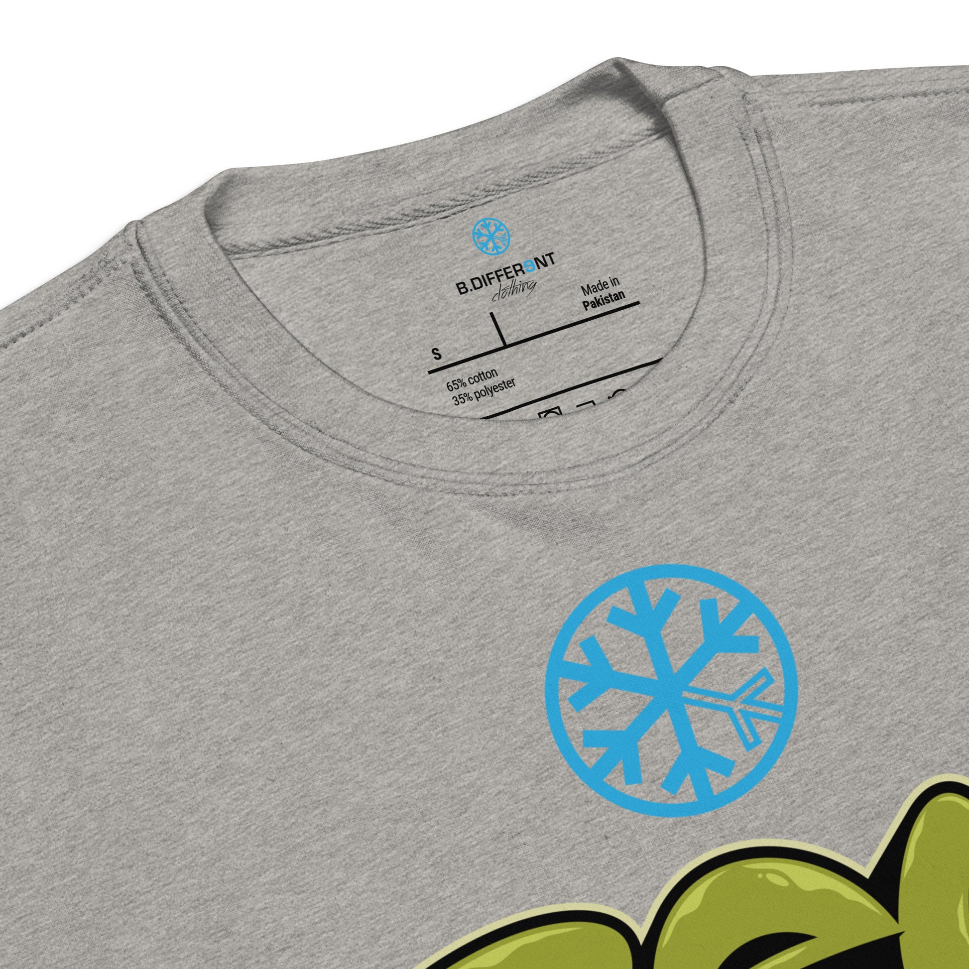 Gray-Fresh Graffiti Piece Sweatshirt from B.Different Clothing, collar, graffiti-inspired streetwear