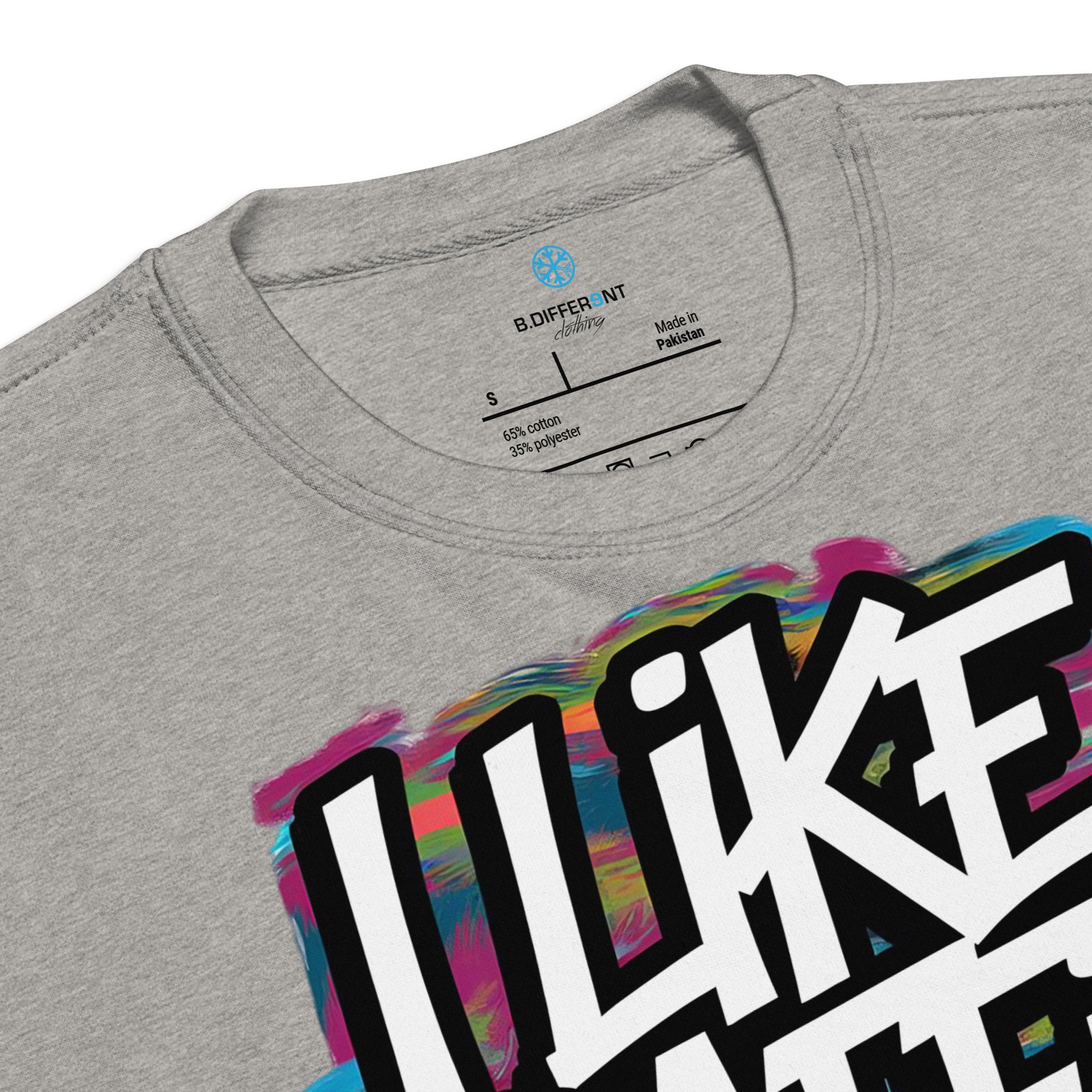 Gray-I Like Graffiti and Maybe 2 People Sweatshirt from B.Different Clothing, collar, graffiti-inspired streetwear