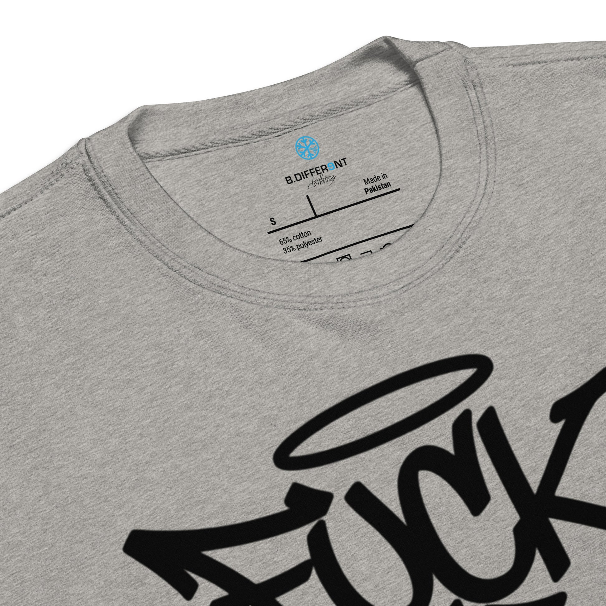 Gray-Fuck The Vandal Squad Graffiti Sweatshirt from B.Different Clothing, collar, graffiti-inspired streetwear