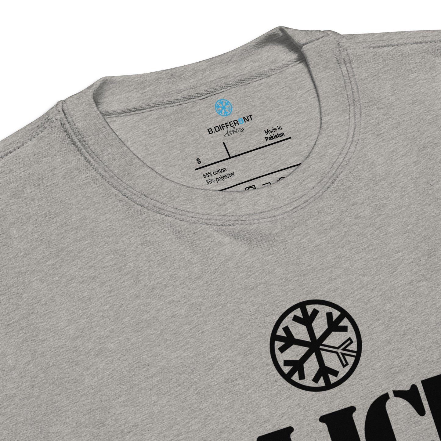 Gray-Public Menace Graffiti Sweatshirt from B.Different Clothing, collar, graffiti-inspired streetwear