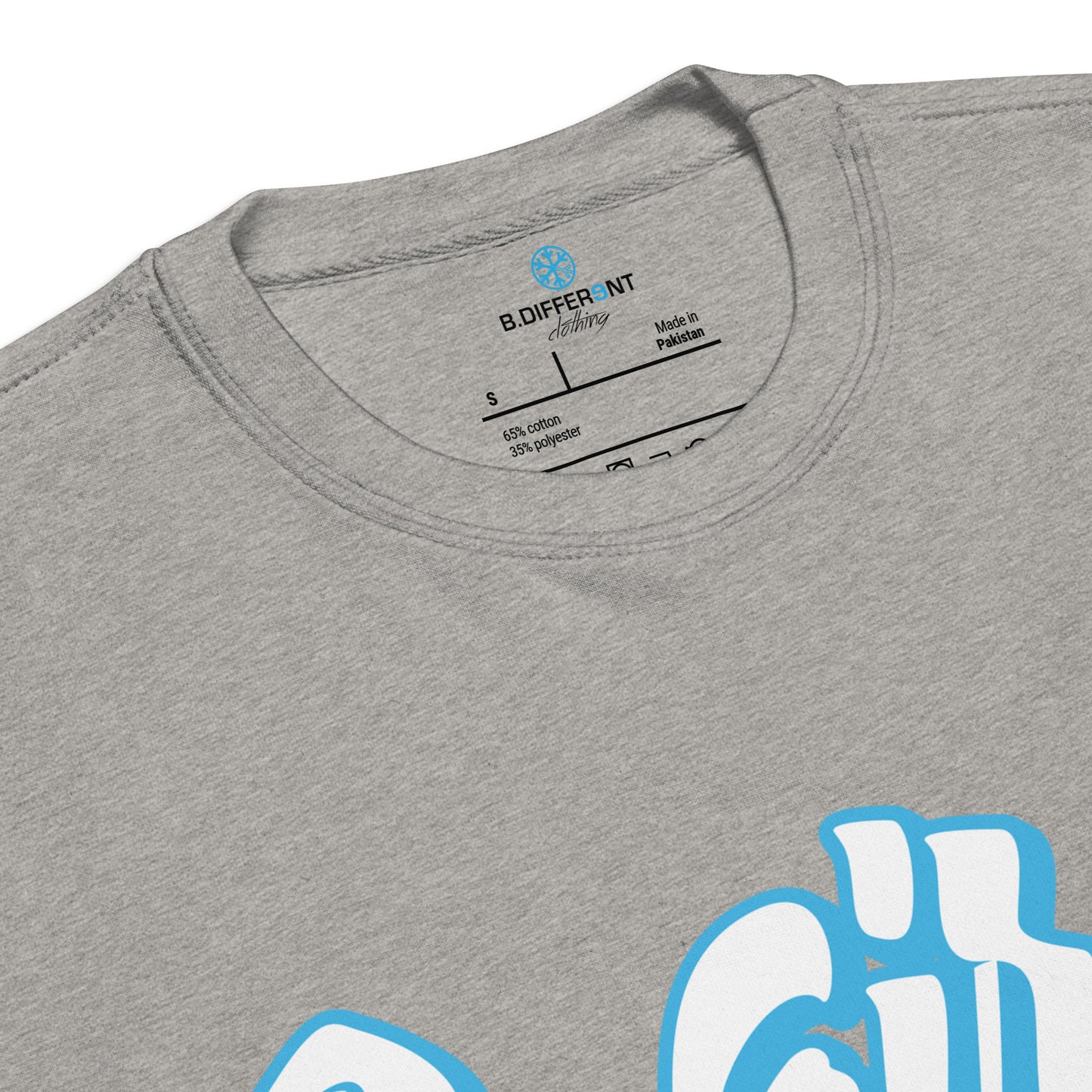 Carbon Grey-Weirdo Sweatshirt from B.Different Clothing, collar, graffiti-inspired streetwear