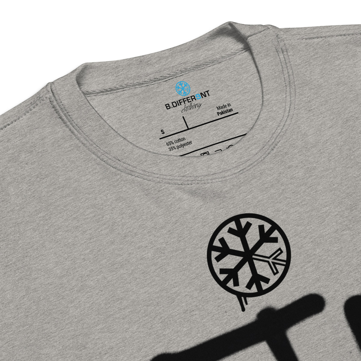 Carbon Grey-Get Up or Die Graffiti Tag Sweatshirt from B.Different Clothing, collar, graffiti-inspired streetwear