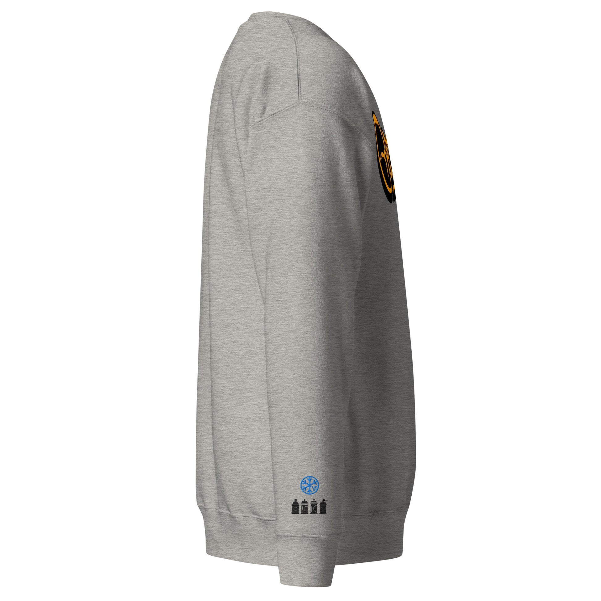 Gray-Get Down Graffiti Tag Sweatshirt from B.Different Clothing, side view, graffiti-inspired streetwear