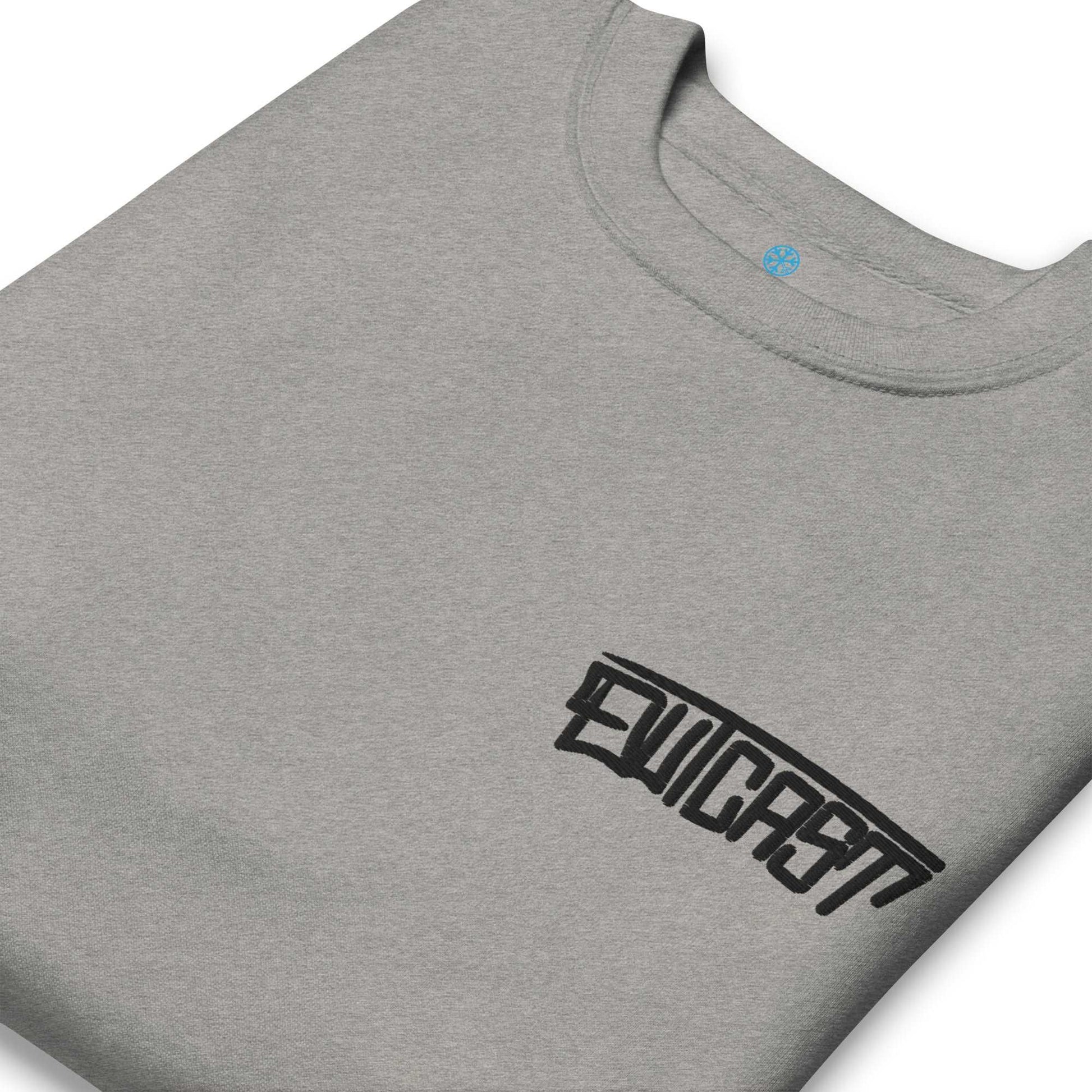 detail of Outcast Graffiti Tag sweatshirt gray B.Different Clothing graffiti street art inspired streetwear brand