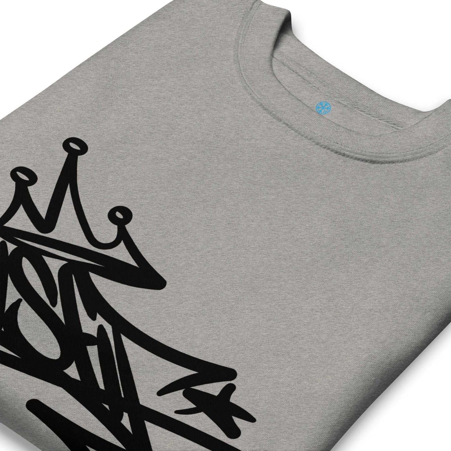 detail of Misfit Graffiti Tag Sweatshirt gray B.Different Clothing graffiti street art inspired streetwear brand