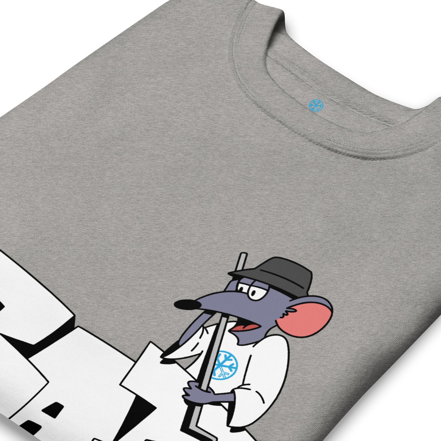 Gray-Bad Boy Graffiti Sweatshirt from B.Different Clothing, detail, graffiti-inspired streetwear