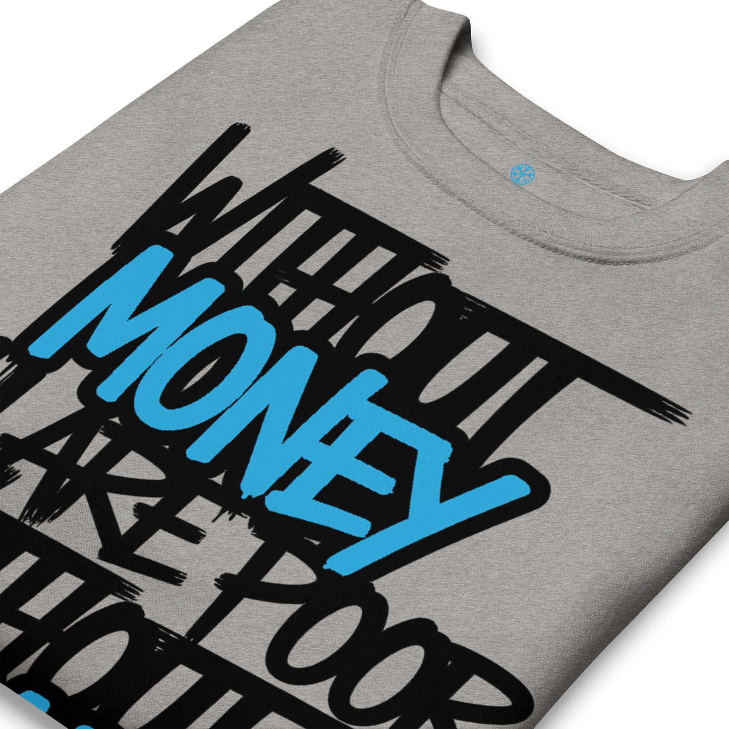 Gray-Without Dreams You Are Nothing Graffiti Sweatshirt from B.Different Clothing, detail, graffiti-inspired streetwear