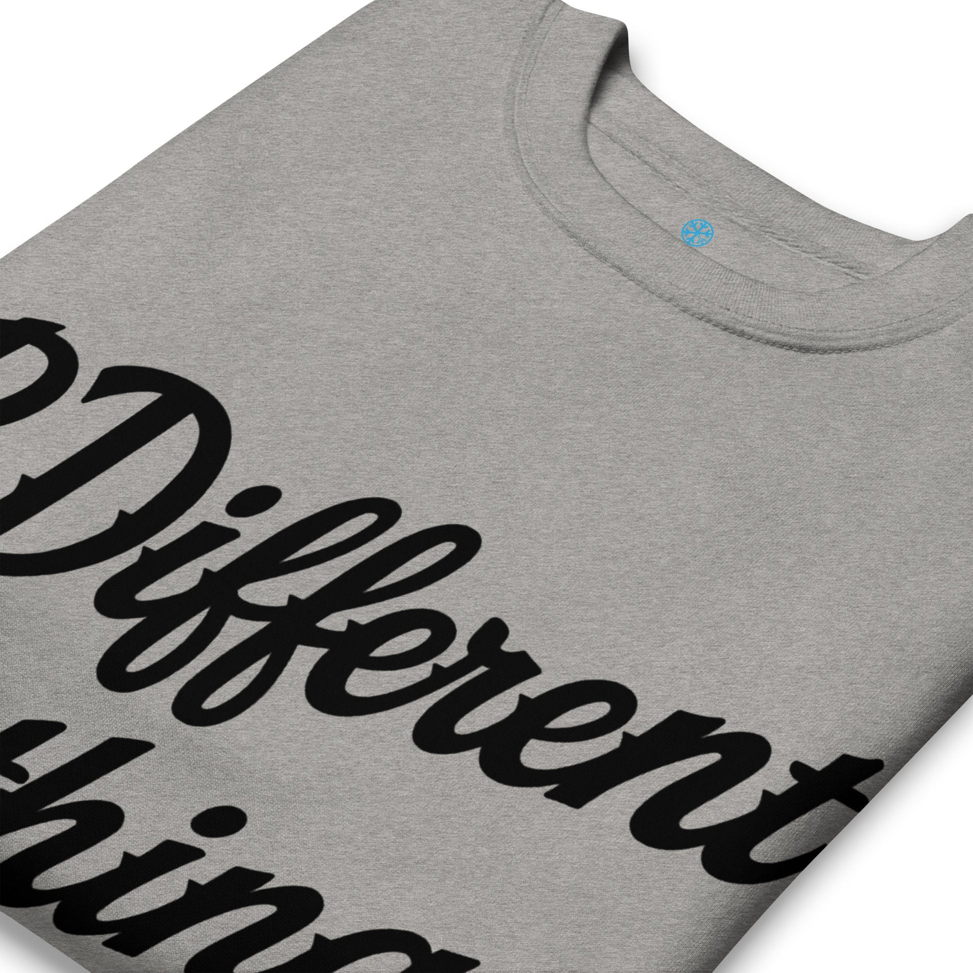 Gray-The League Sweatshirt from B.Different Clothing, detail, graffiti-inspired streetwear