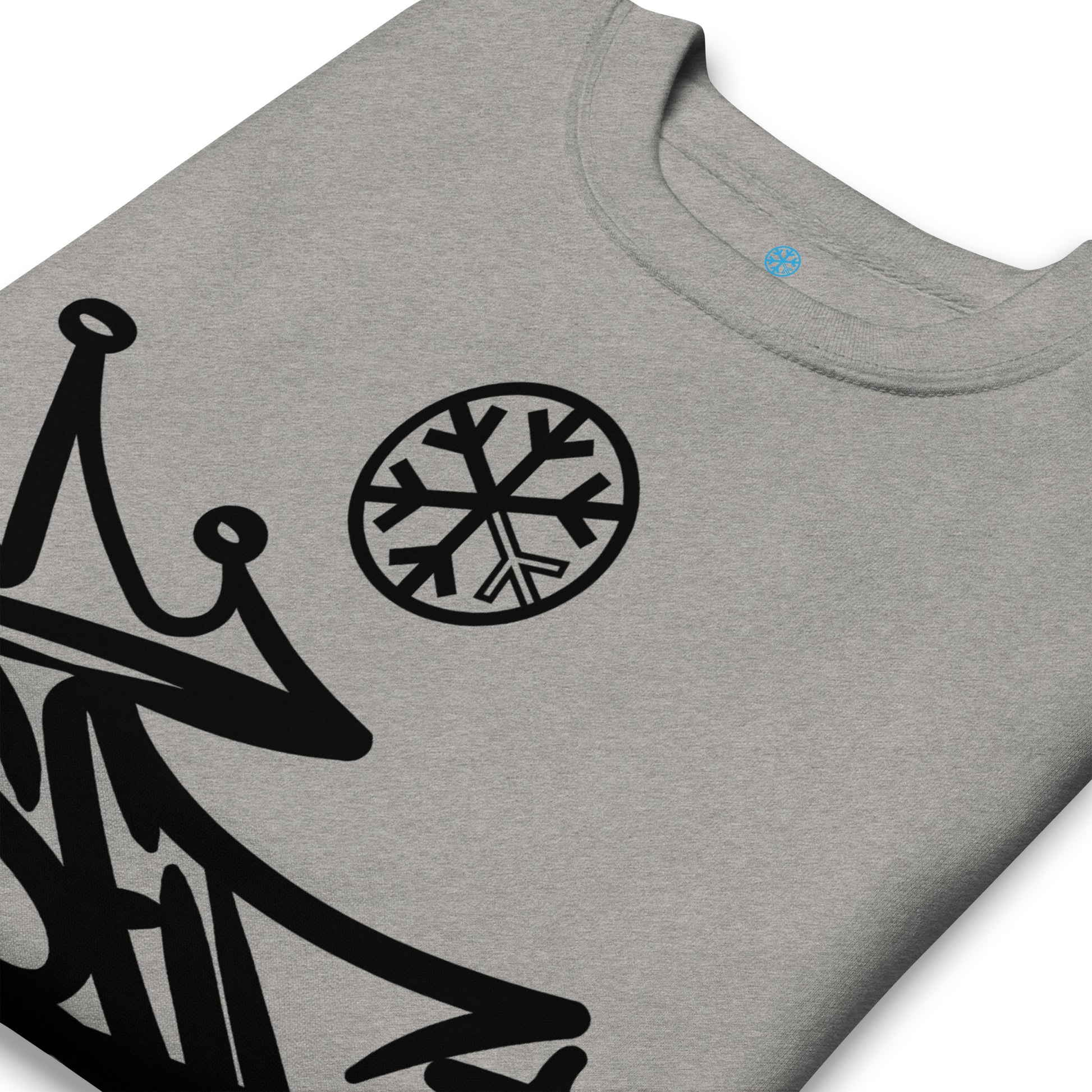 Gray-Misfit Graffiti Tag Sweatshirt from B.Different Clothing, detail, graffiti-inspired streetwear