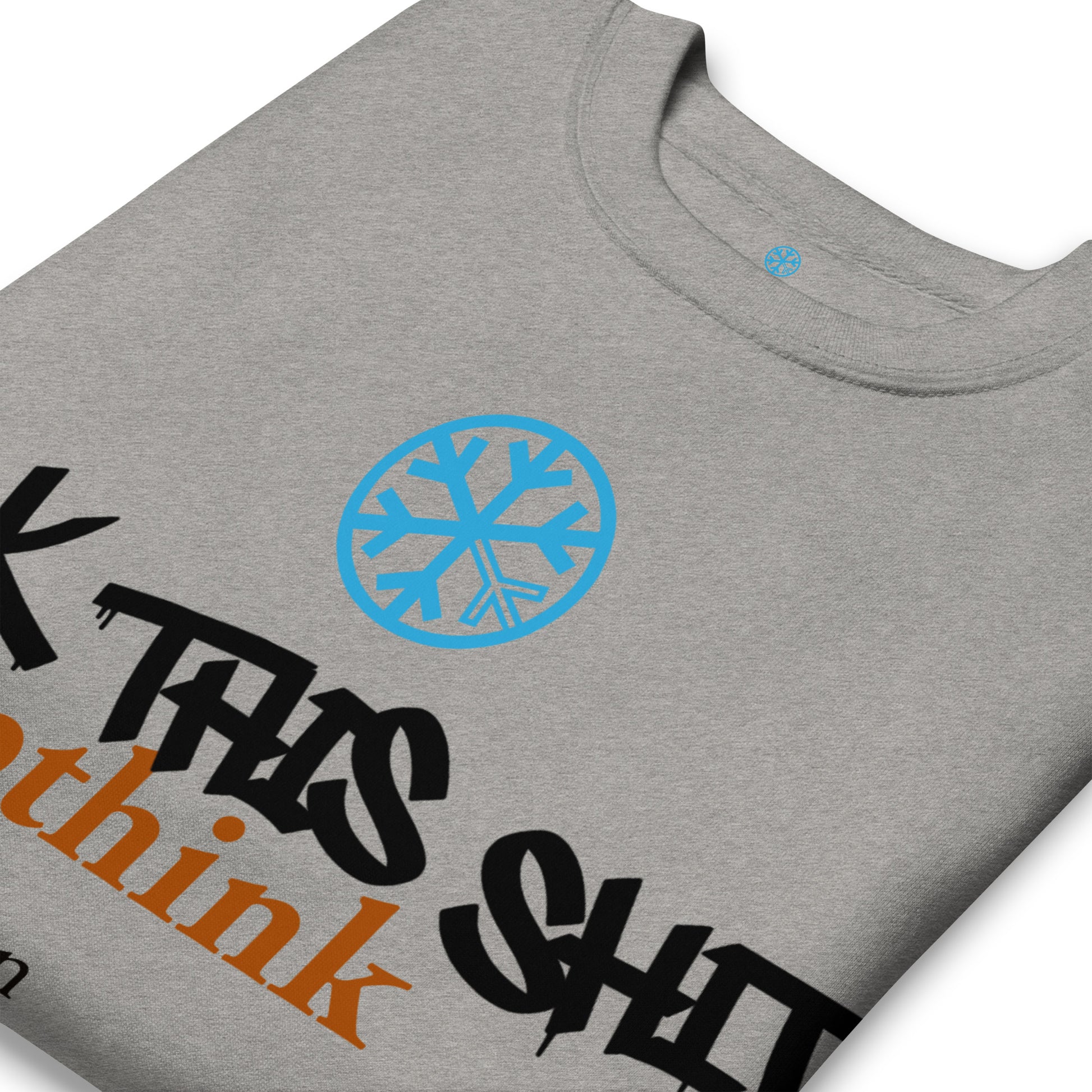 Gray-Groupthink Graffiti Sweatshirt from B.Different Clothing, detail, graffiti-inspired streetwear