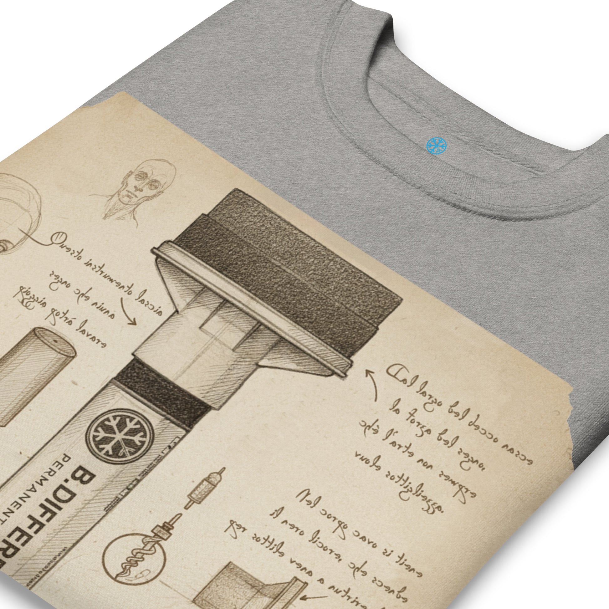 Gray-Marker Sketch Graffiti Sweatshirt from B.Different Clothing, detail, graffiti-inspired streetwear