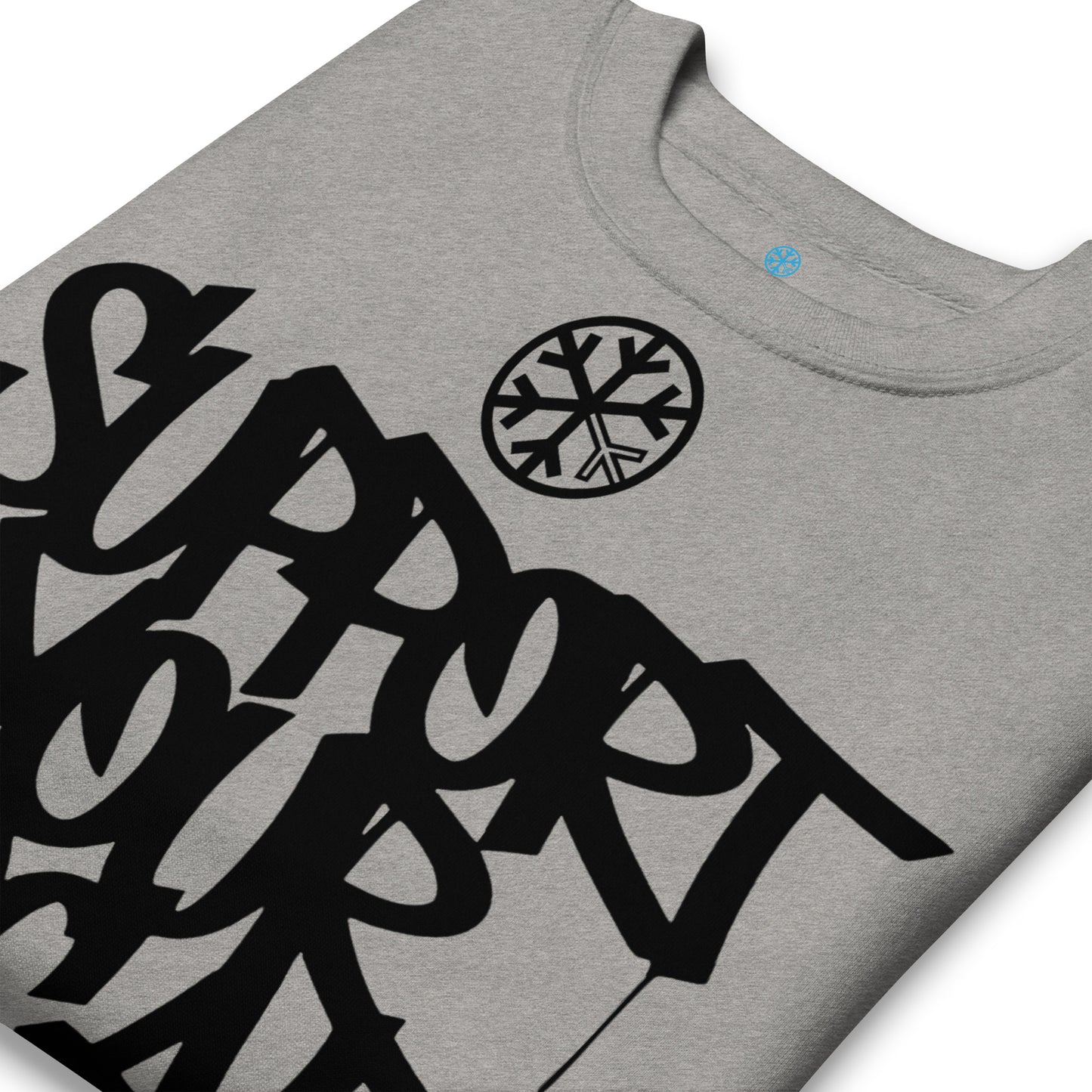 Gray-Support Your Local Graffiti Artists Sweatshirt from B.Different Clothing, detail, graffiti-inspired streetwear